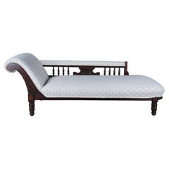 Antique Victorian Eastlake Mahogany Recamier Chaise Lounge Daybed 72"