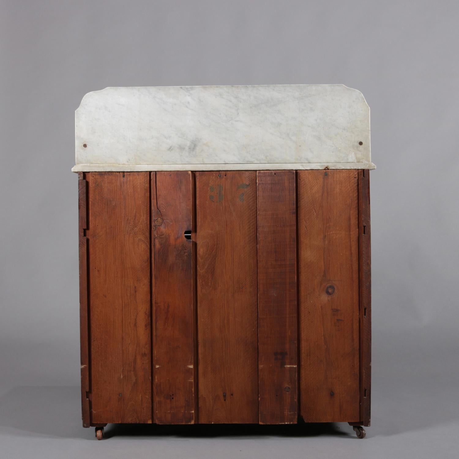 antique walnut washstand with marble top