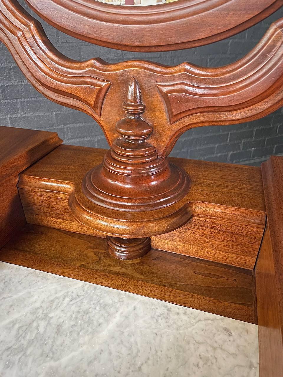 Antique Victorian Eastlake Marble-Top Dresser with Swivel Mirror For Sale 2
