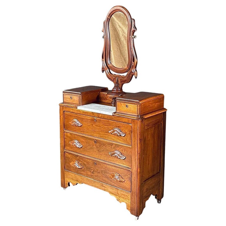 Antique Victorian Eastlake Marble-Top Dresser with Swivel Mirror For Sale at 1stDibs Antique Victorian Eastlake Marble-Top Dresser with Swivel Mirror For Sale at 1stDibs