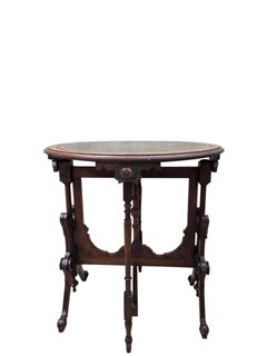 Antique Victorian Eastlake Round Tilt-Top Games Table