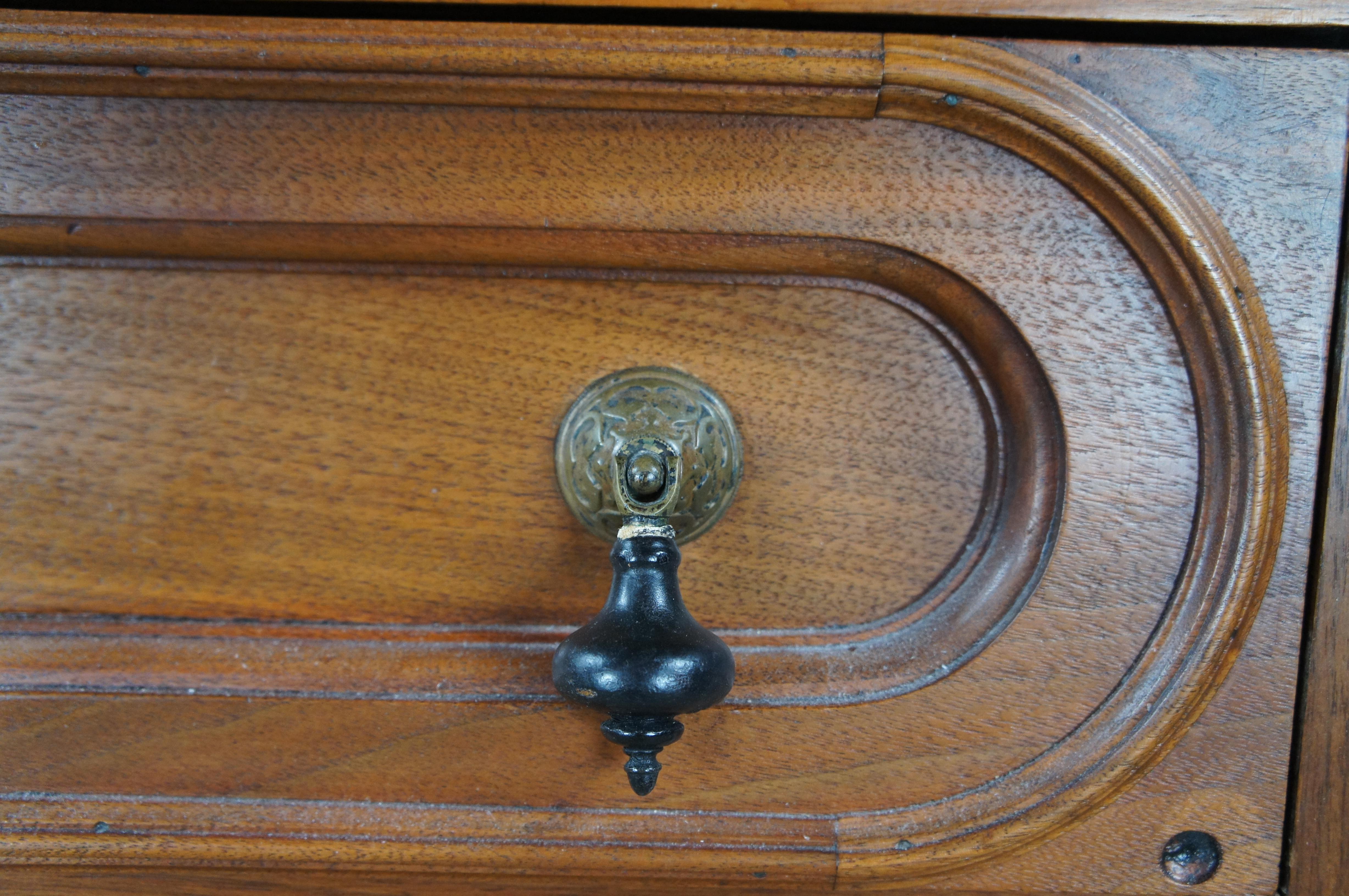 Antique Victorian Eastlake Walnut 3 Drawer Chest of Drawers Dresser 34