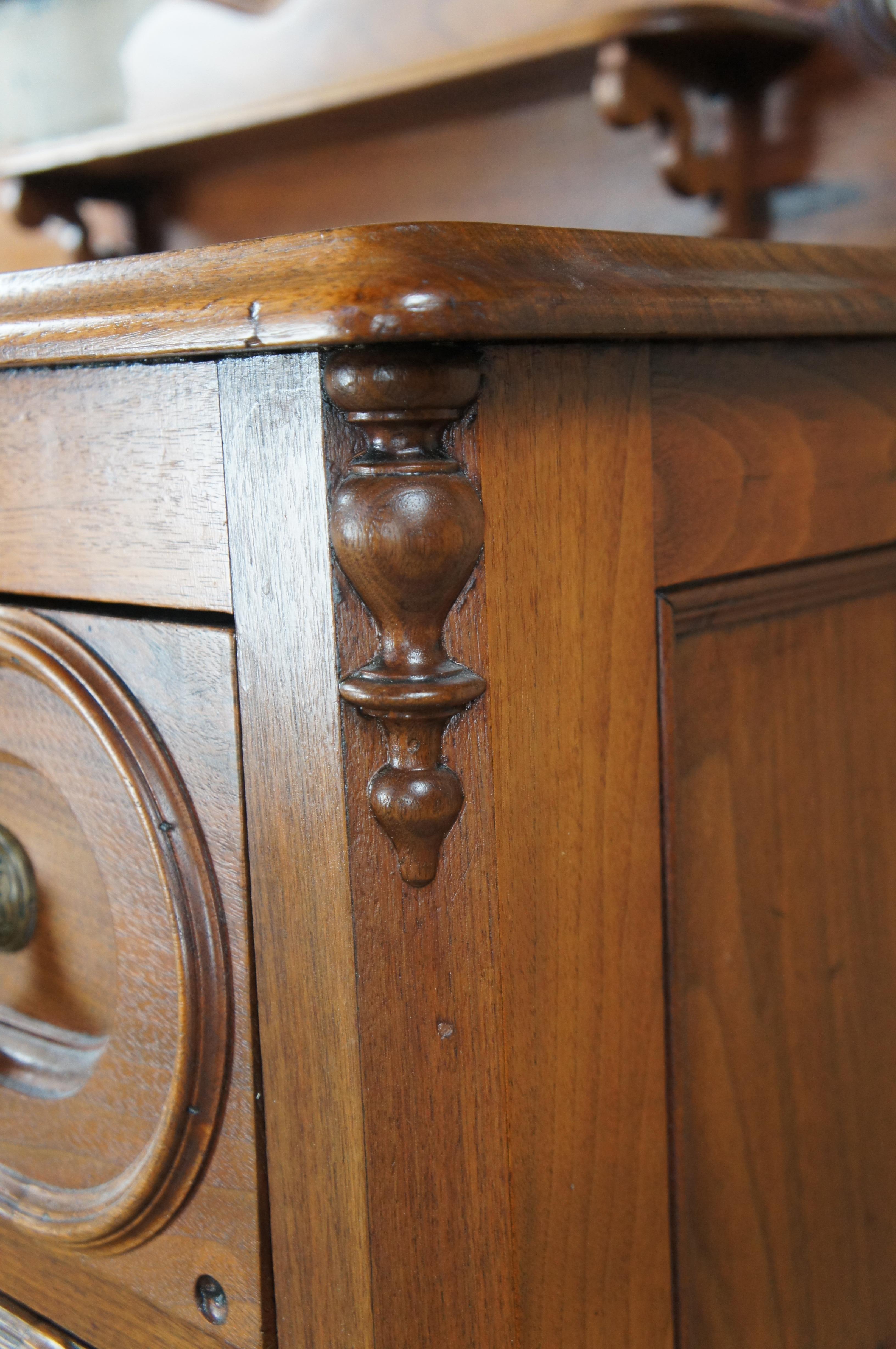 Antique Victorian Eastlake Walnut 3 Drawer Chest of Drawers Dresser 34