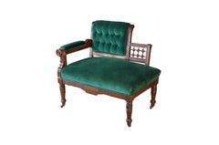 Antique Victorian Eastlake Walnut Ball & Stick Settee Loveseat Corner Chair 34"