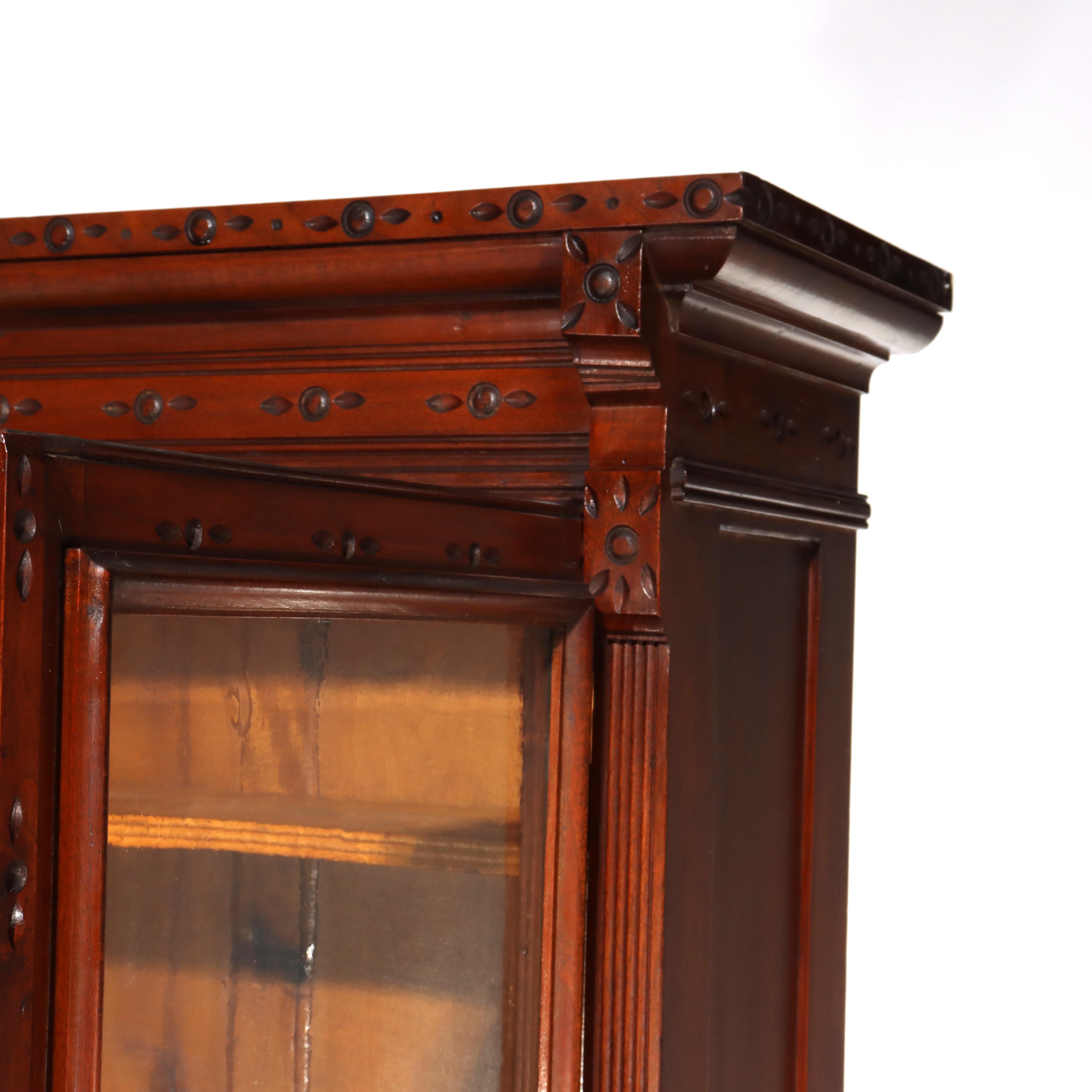 Antique Victorian Eastlake Walnut & Burl Cylinder Secretary Desk c1890 For Sale 5