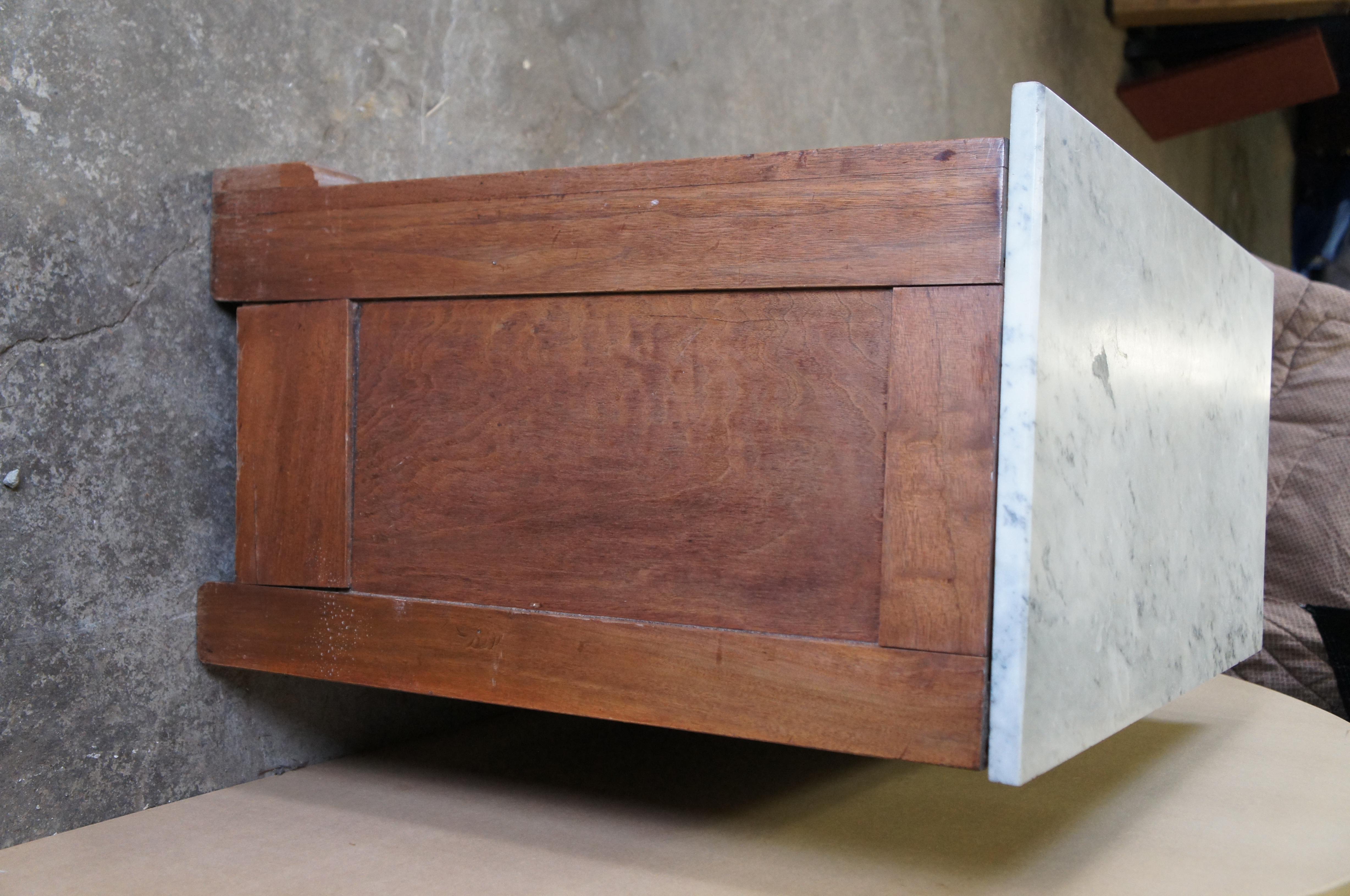 Antique Victorian Eastlake Walnut Burl Marble Top Dresser Chest of Drawers 38