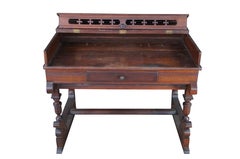 Antique Victorian Eastlake Walnut Carved Flip Top Spinet Secretary Writing Desk