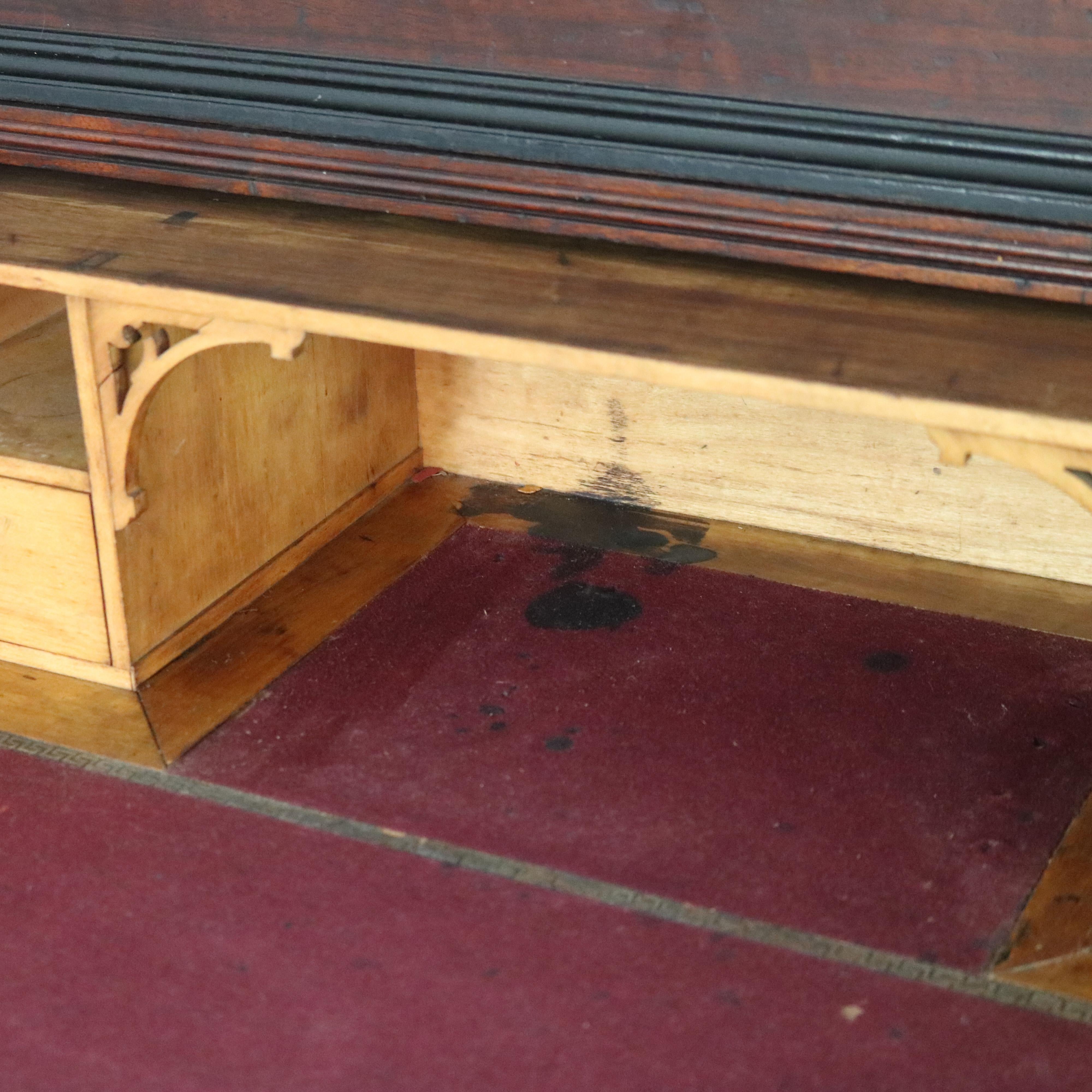 Antique Victorian Eastlake Walnut & Ebonized Seven Drawer Lock Side Chest C1890 9