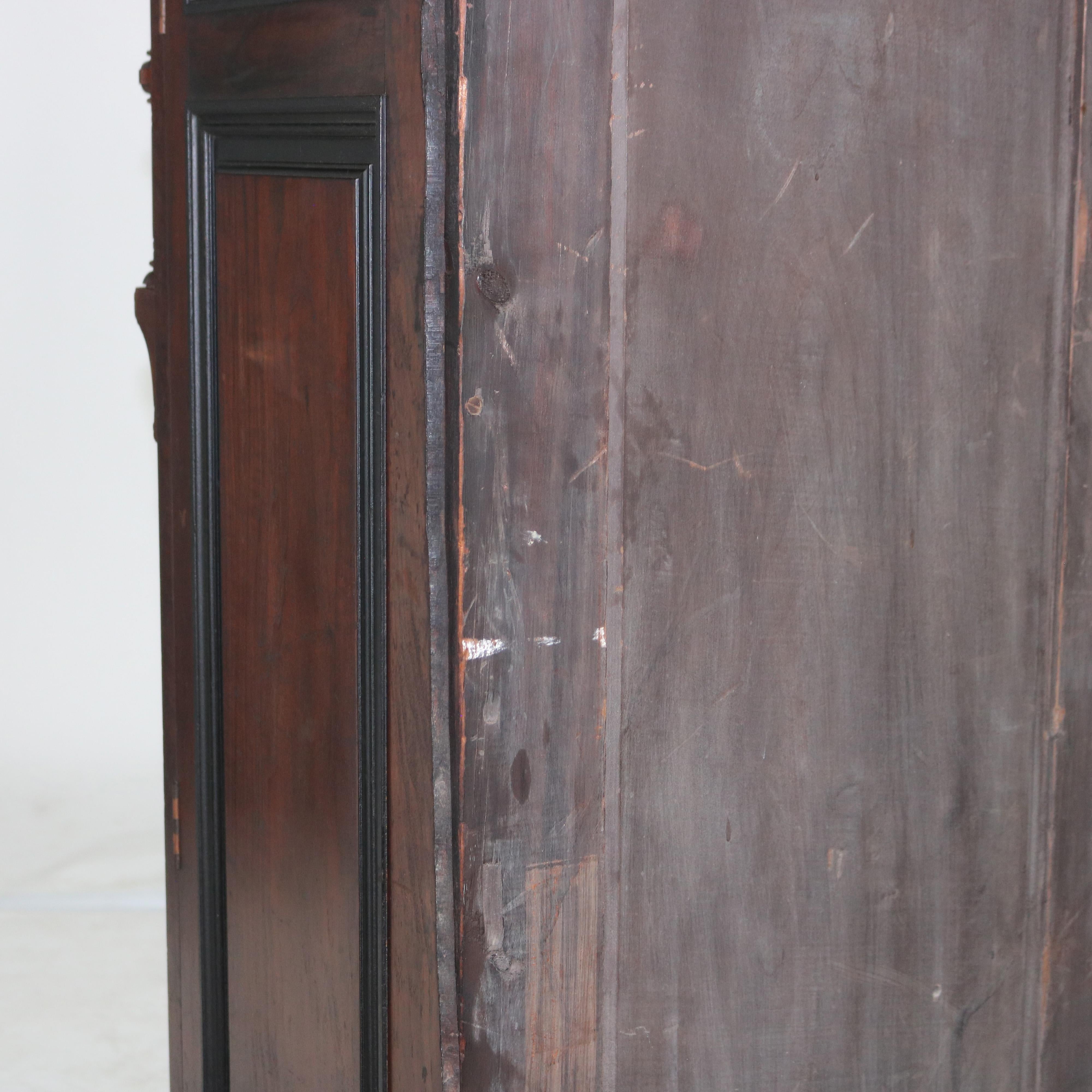 Antique Victorian Eastlake Walnut & Ebonized Seven Drawer Lock Side Chest C1890 12