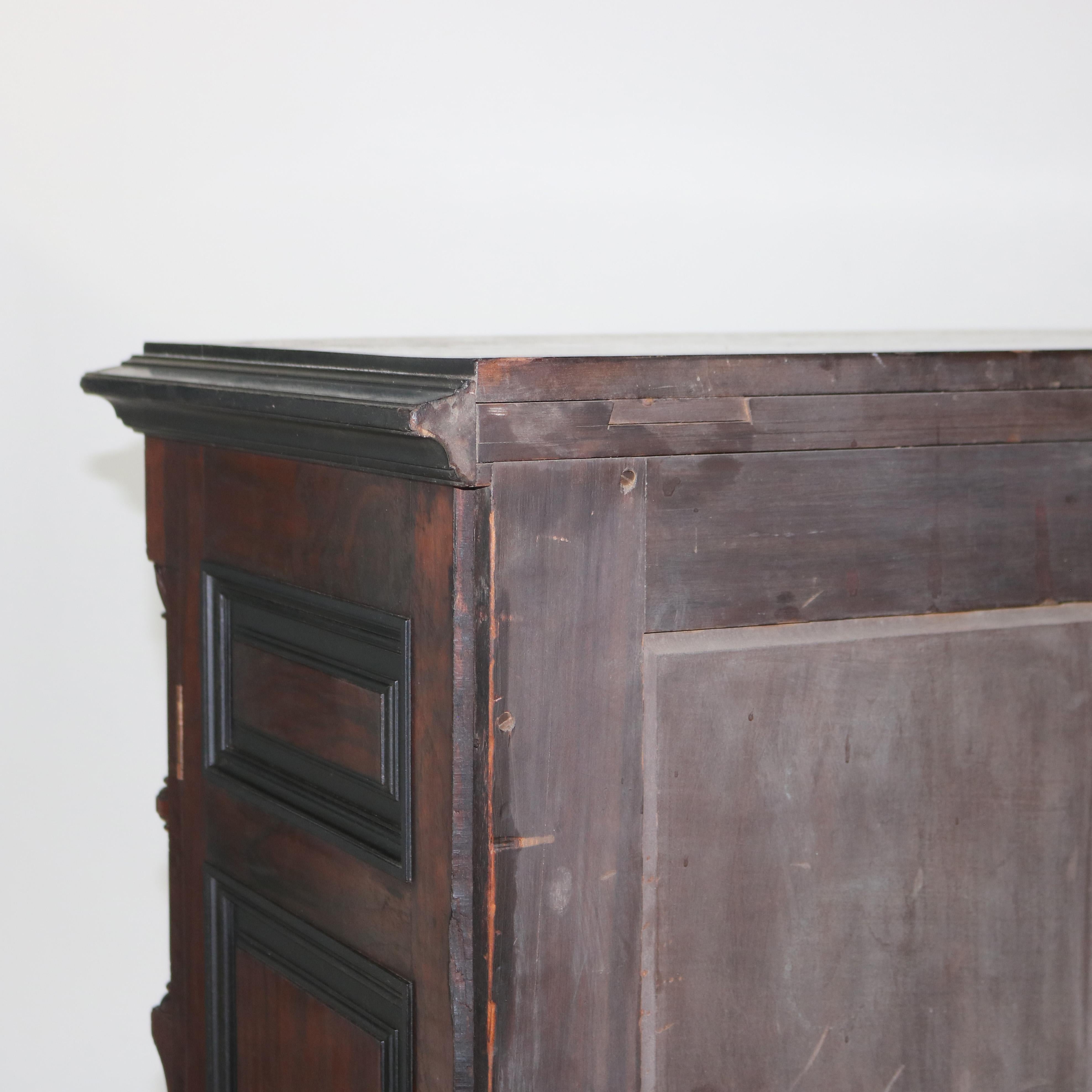 Antique Victorian Eastlake Walnut & Ebonized Seven Drawer Lock Side Chest C1890 13