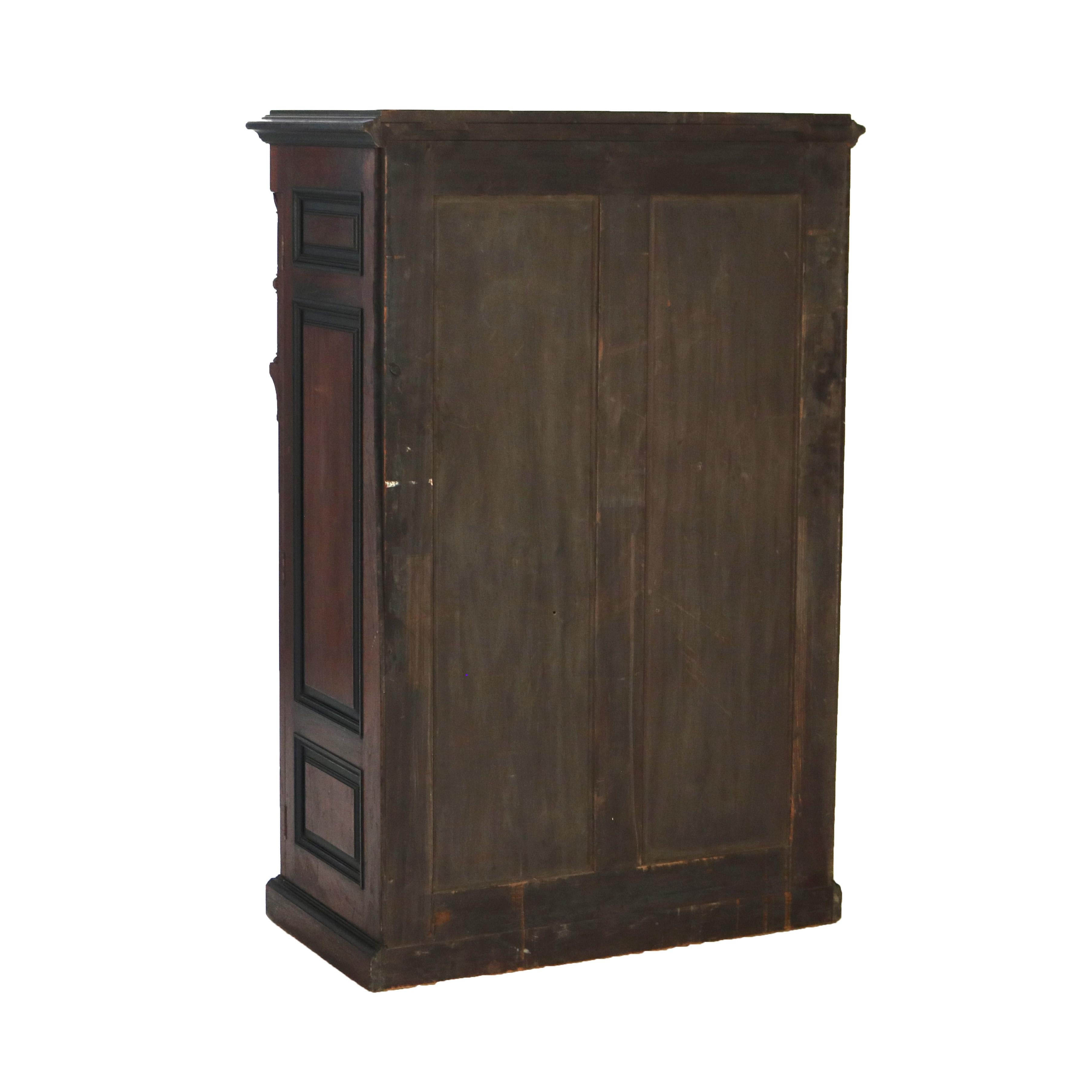 Antique Victorian Eastlake Walnut & Ebonized Seven Drawer Lock Side Chest C1890 14