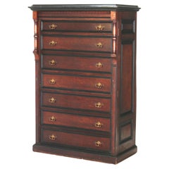 Antique Victorian Eastlake Walnut & Ebonized Seven Drawer Lock Side Chest C1890