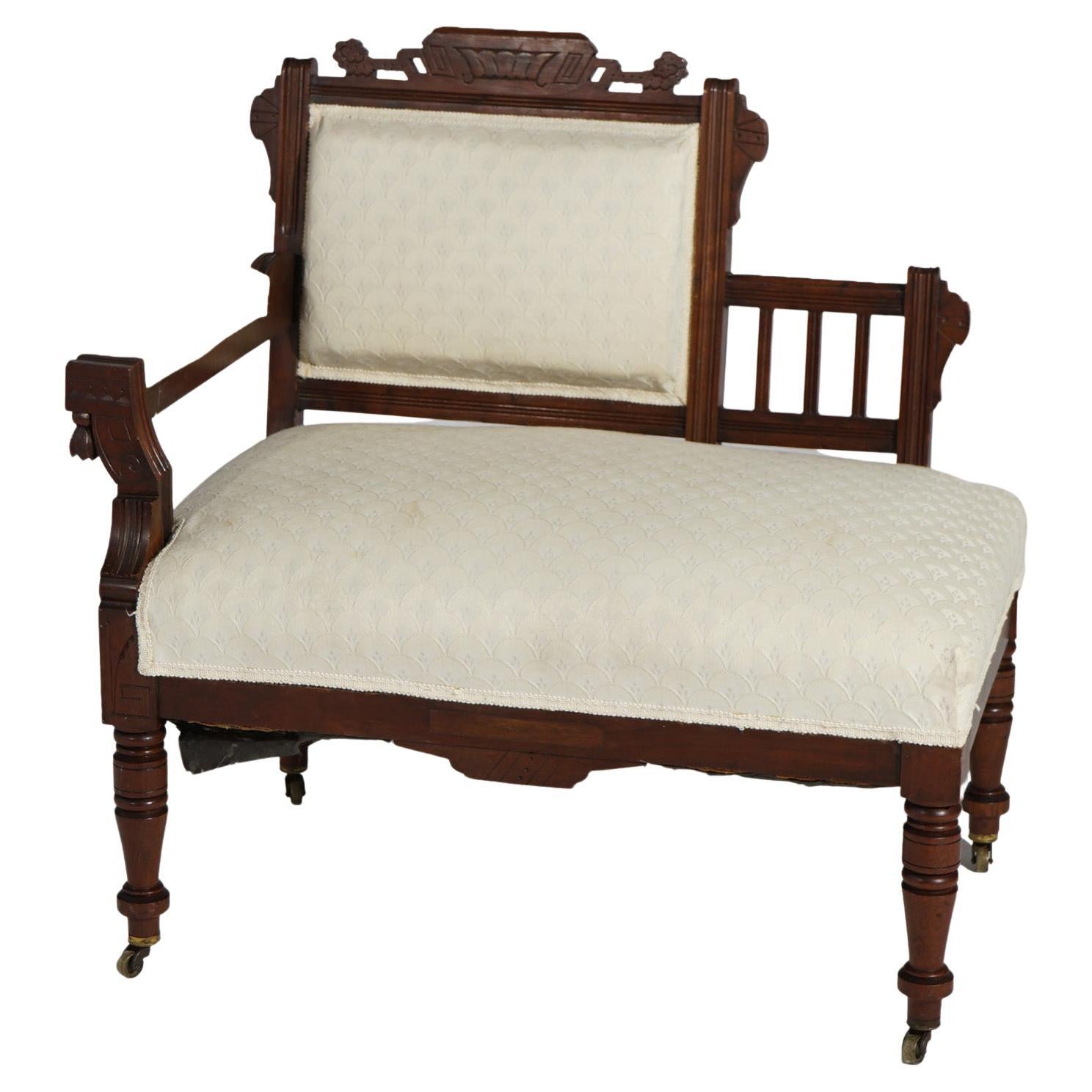 Antique Victorian Eastlake Walnut Half Settee, circa 1890 For Sale at  1stDibs | eastlake furniture, antique victorian settee