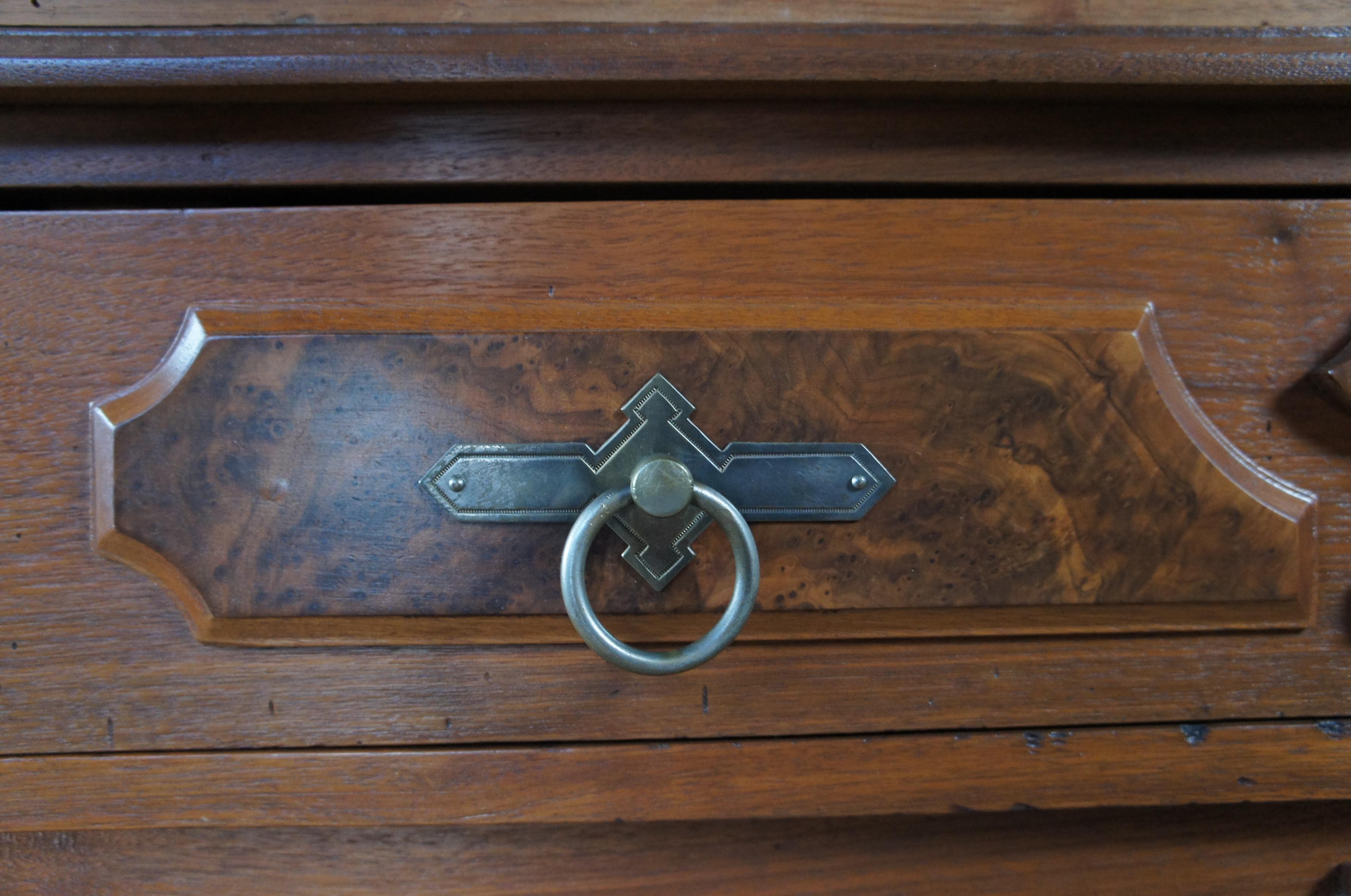 Antique Victorian Eastlake Walnut Secretary Desk Bookcase Hutch Display Cabinet 4