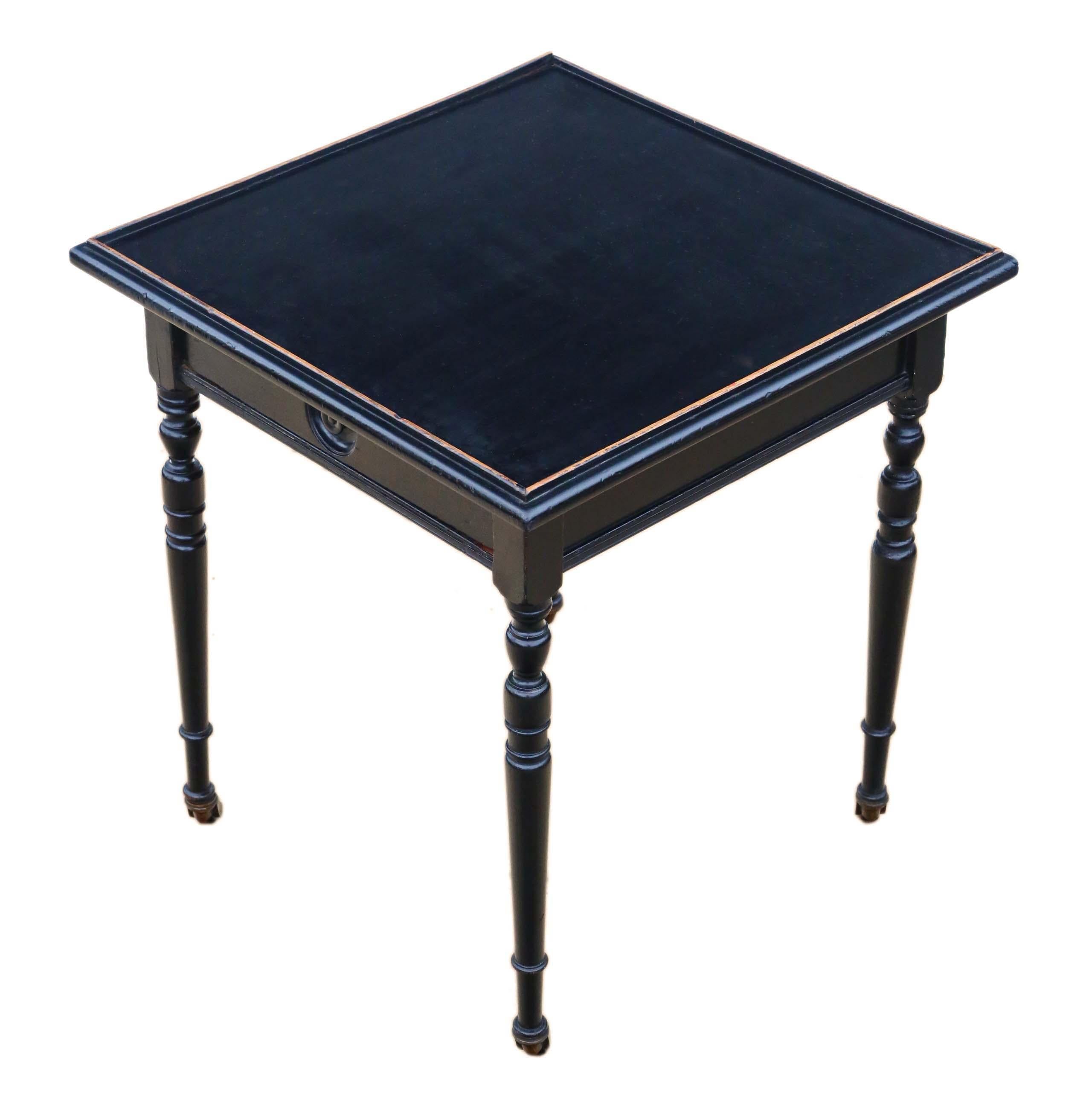 Late 19th Century Antique Victorian Ebonised Side Occasional Lamp Coffee Wine Table For Sale