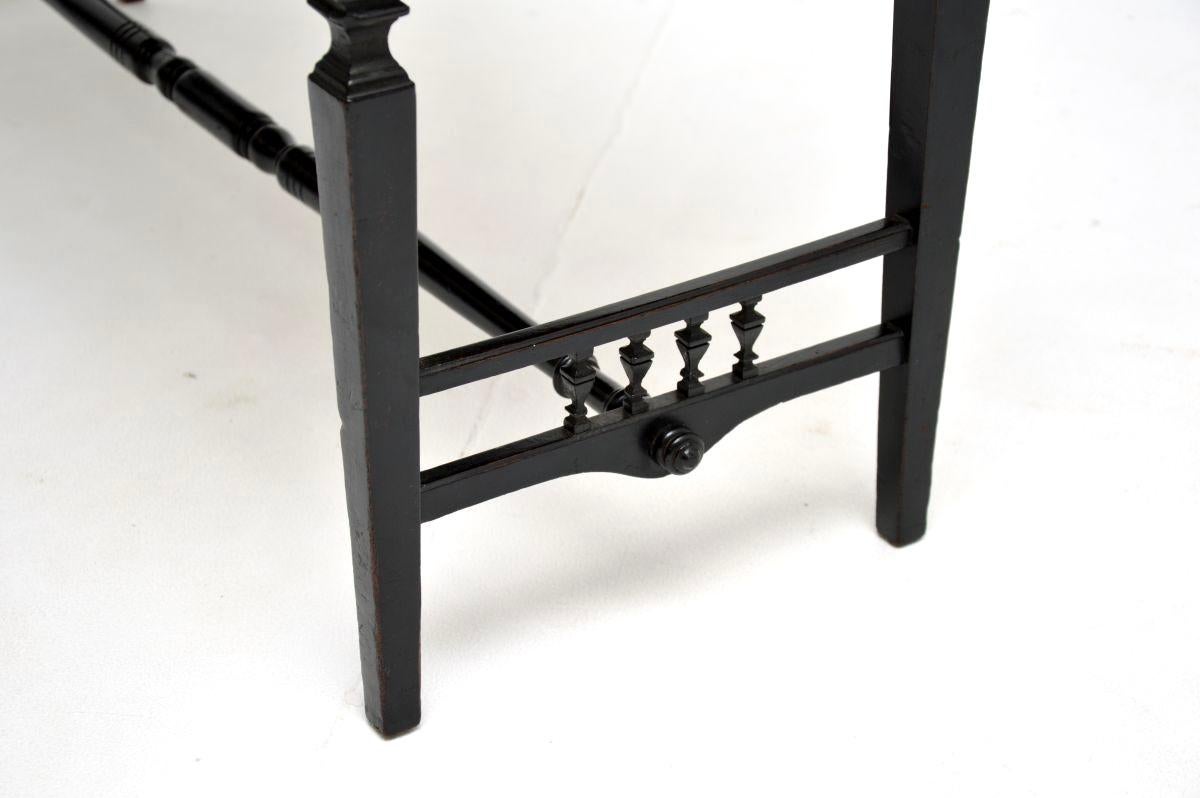 Antiker viktorianischer ebonisierter Hocker / Bank (Baumwolle) im Angebot