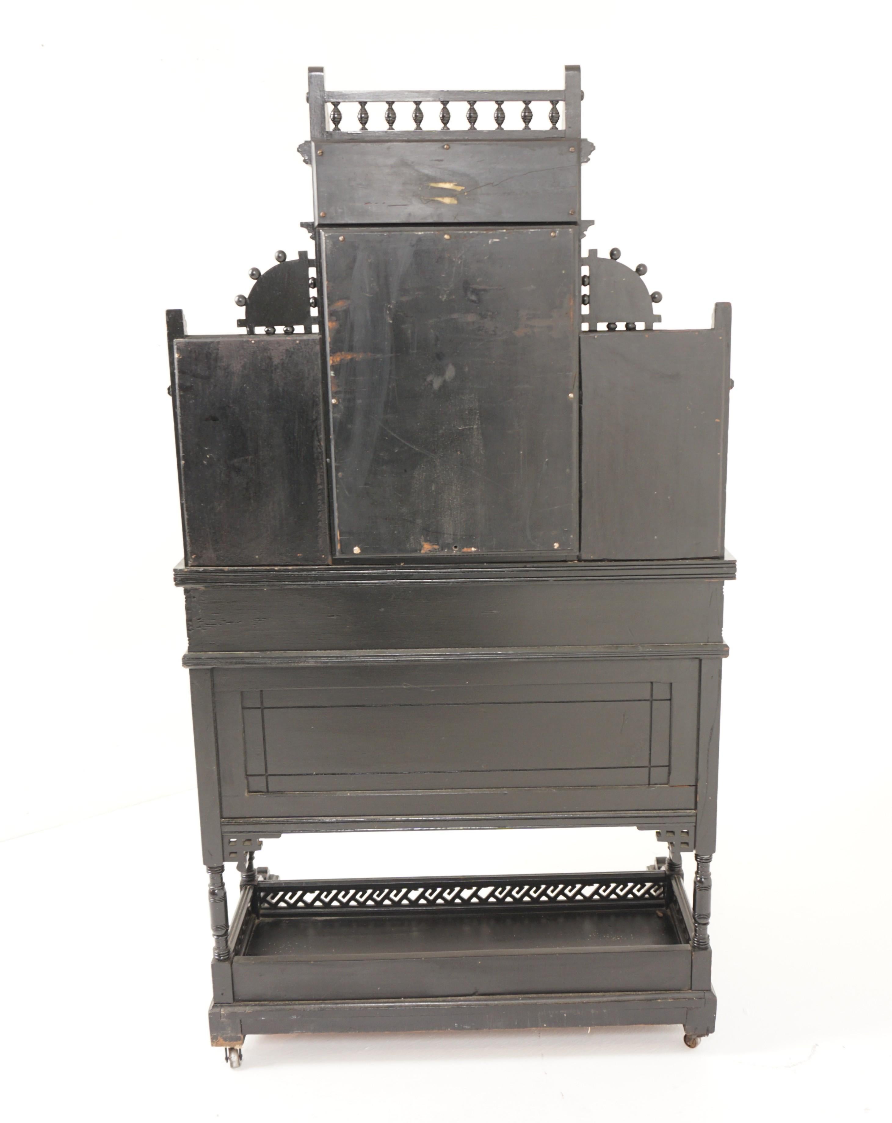 Antique Victorian Ebonized Aesthetic Davenport Desk, Scotland 1880, B2943 4