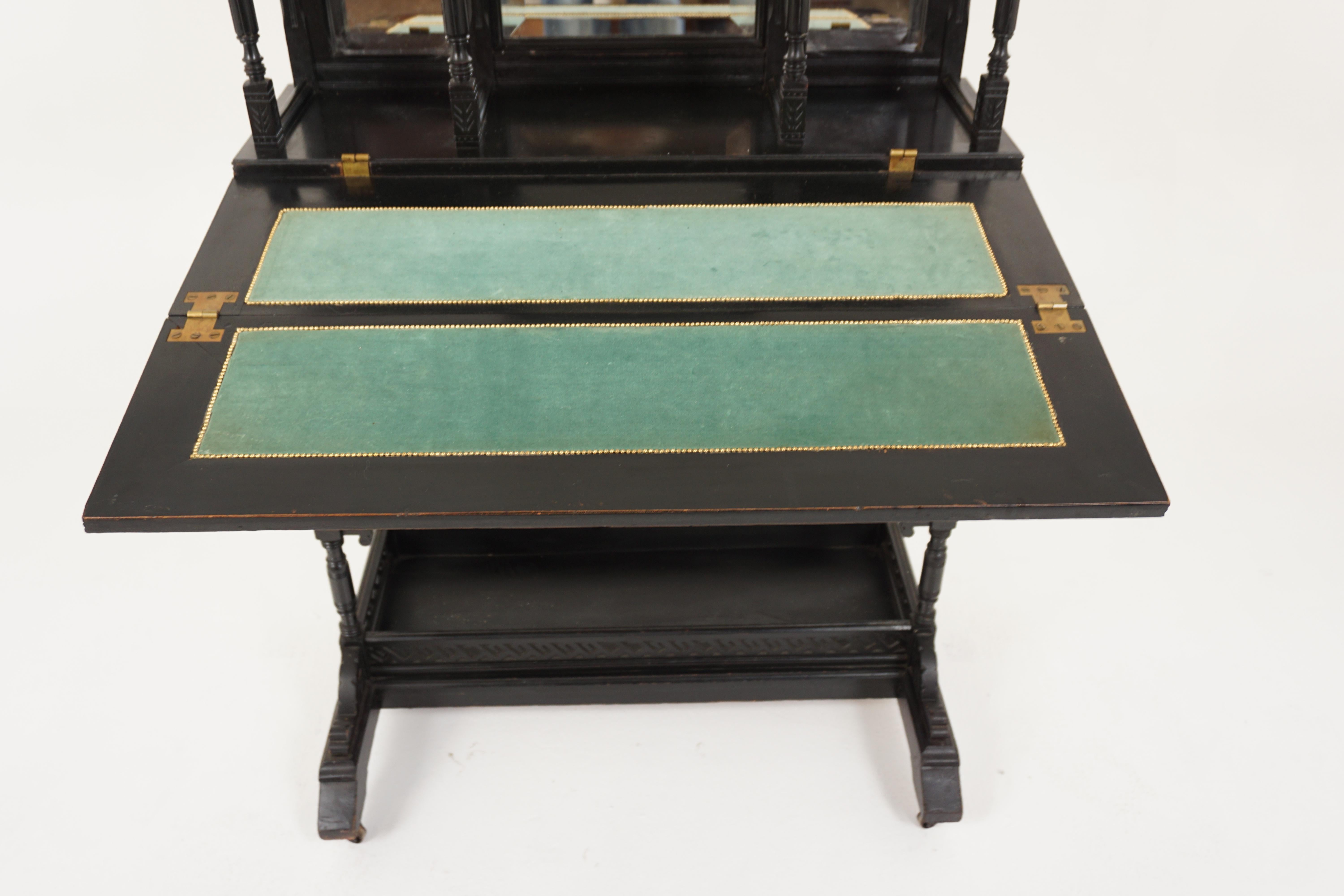Antique Victorian Ebonized Aesthetic Davenport Desk, Scotland 1880, B2943 In Good Condition In Vancouver, BC