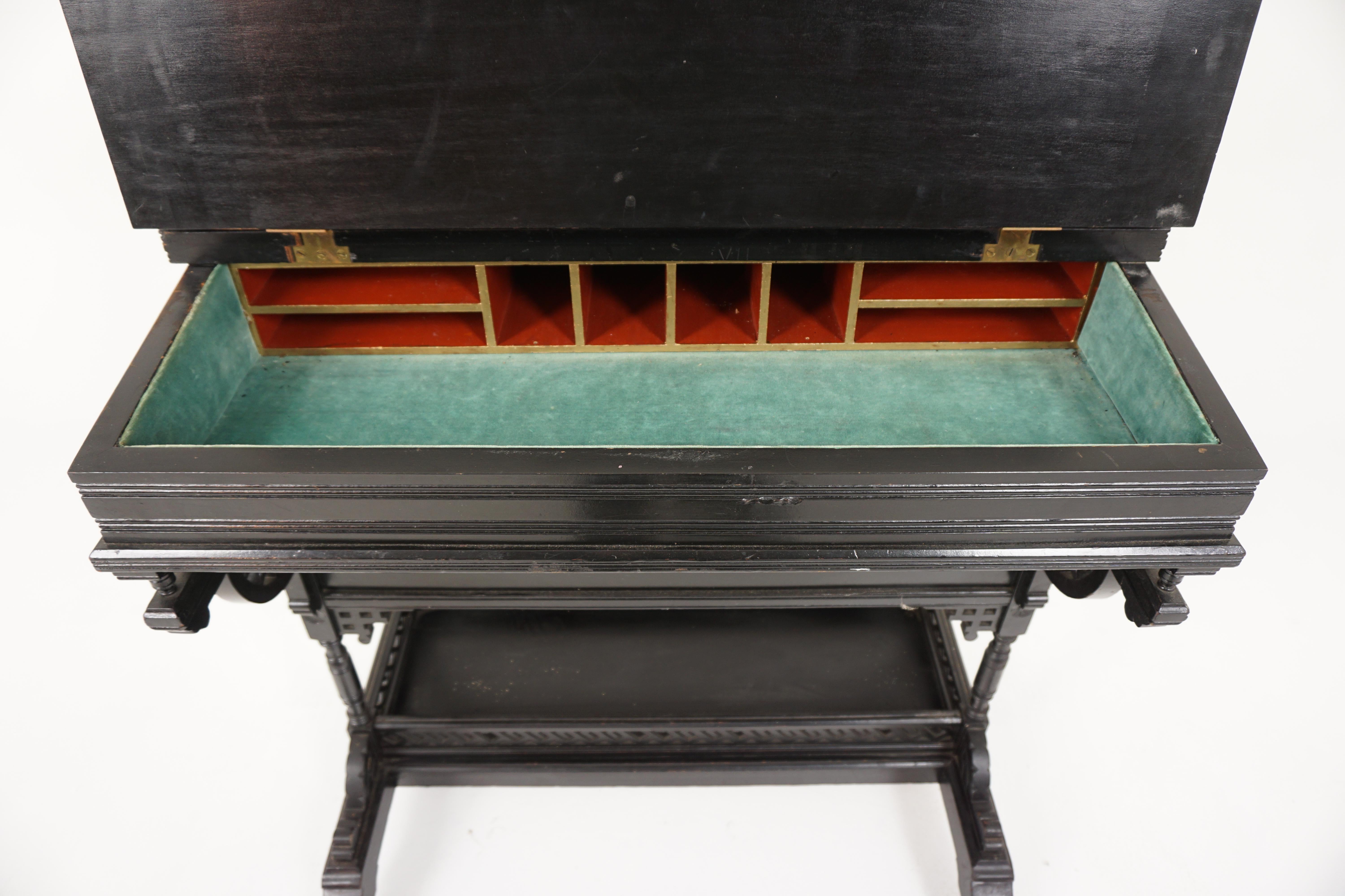 Antique Victorian Ebonized Aesthetic Davenport Desk, Scotland 1880, B2943 1