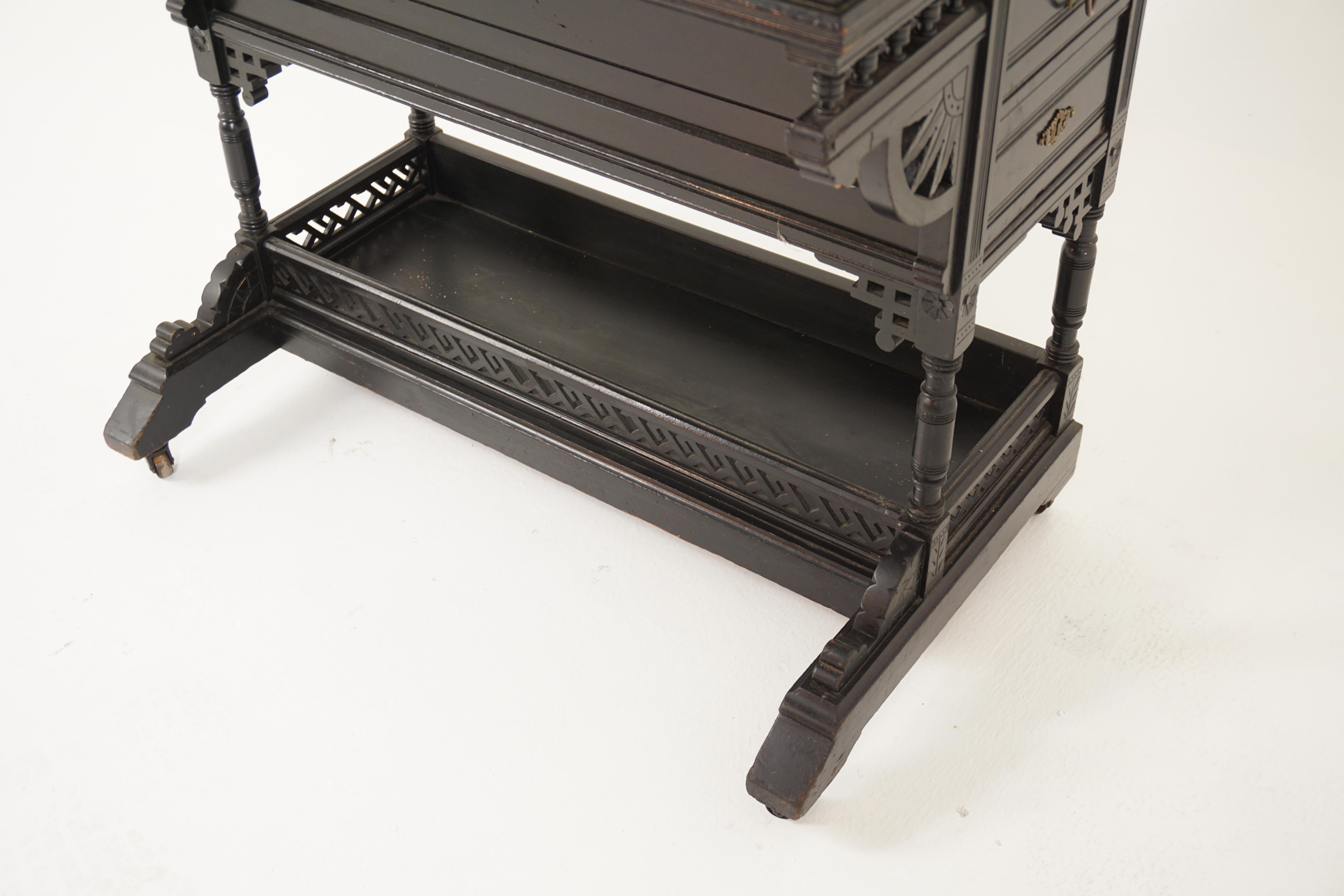 Antique Victorian Ebonized Aesthetic Davenport Desk, Scotland 1880, B2943 2