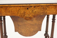 Antique Victorian Ebonized, Burr Walnut, Sewing Basket, Scotland 1870, H126