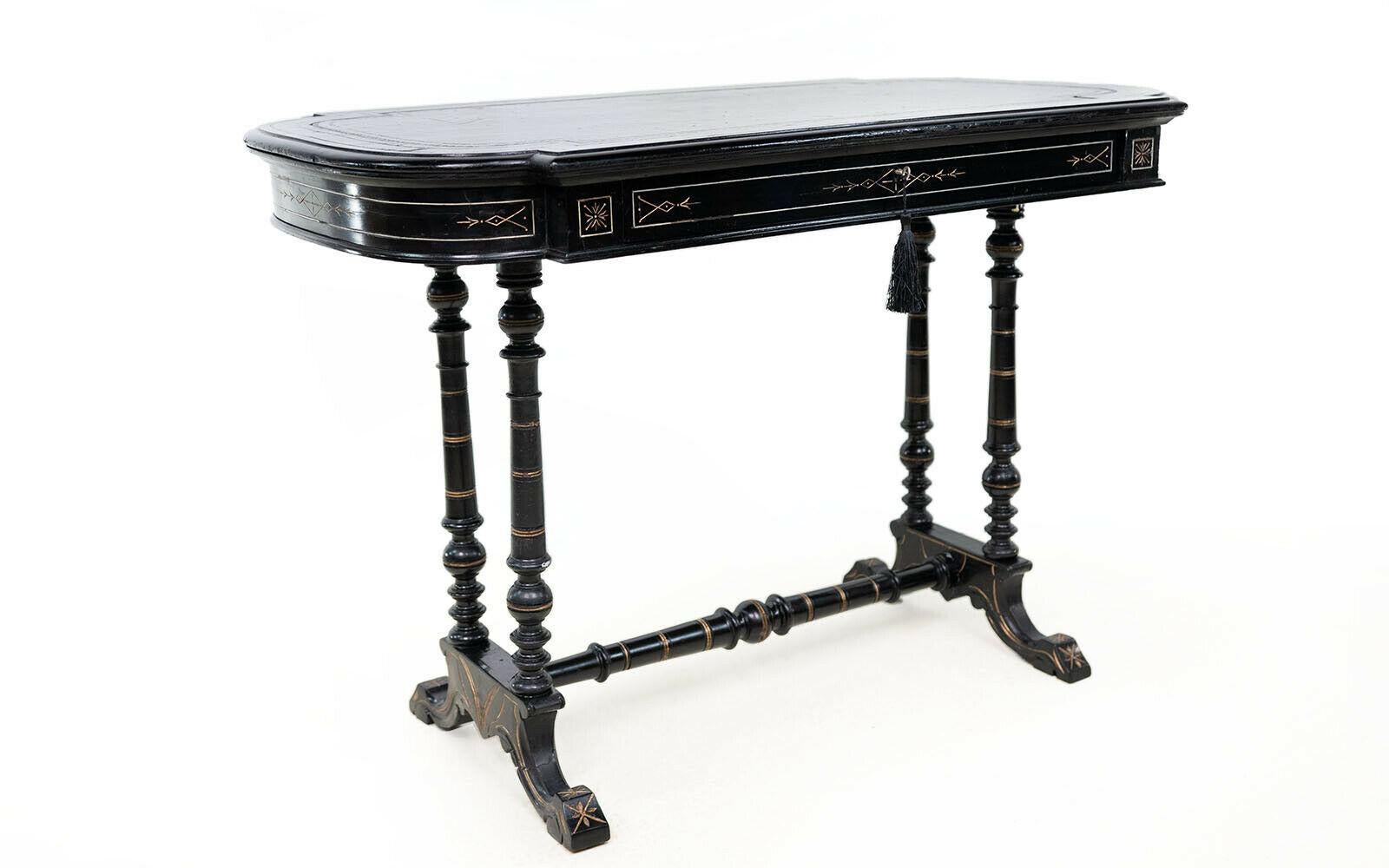 19th Century Antique Victorian Edwards & Roberts Aesthetic Ebonised Writing Desk