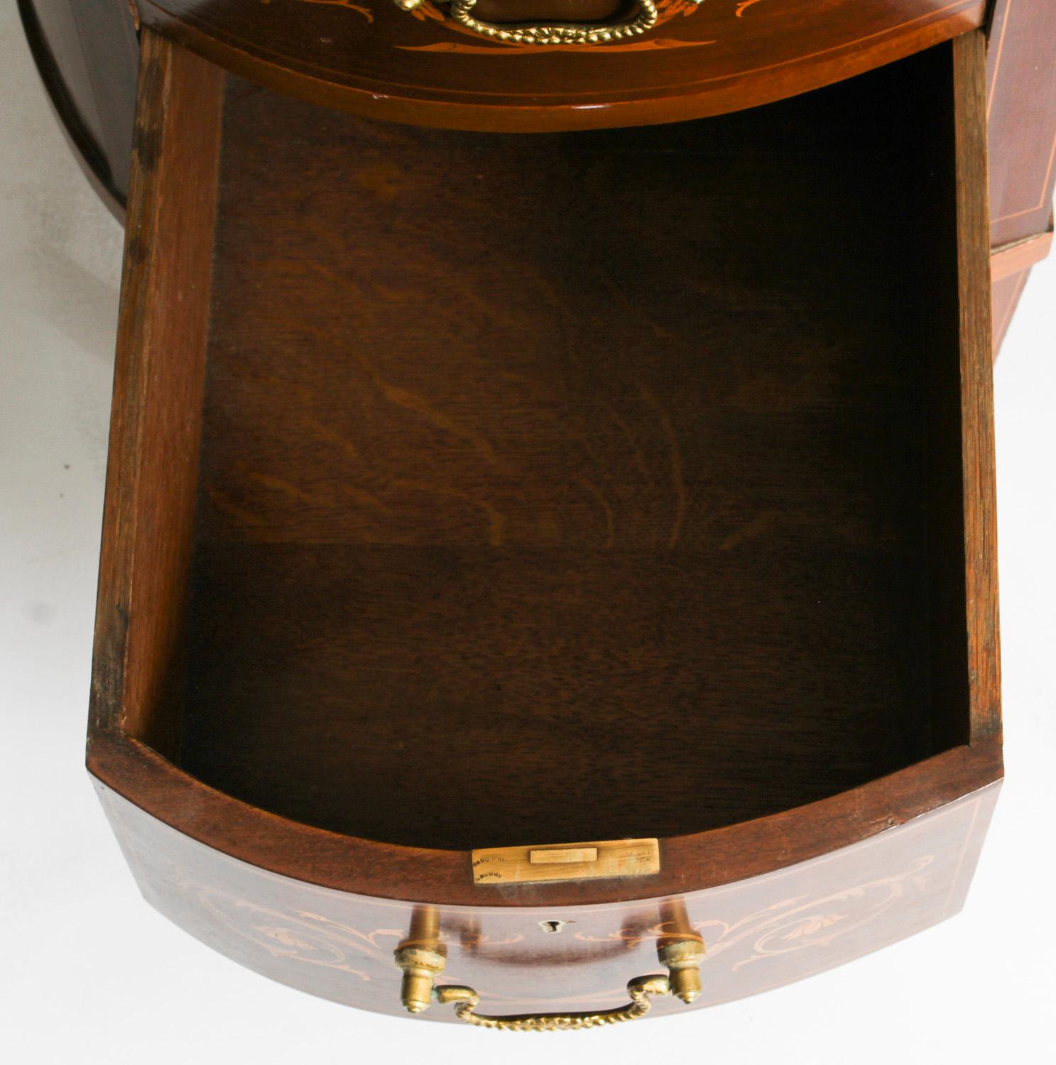 Antique Victorian Edwards & Roberts Inlaid Kidney Desk 19th Century 3