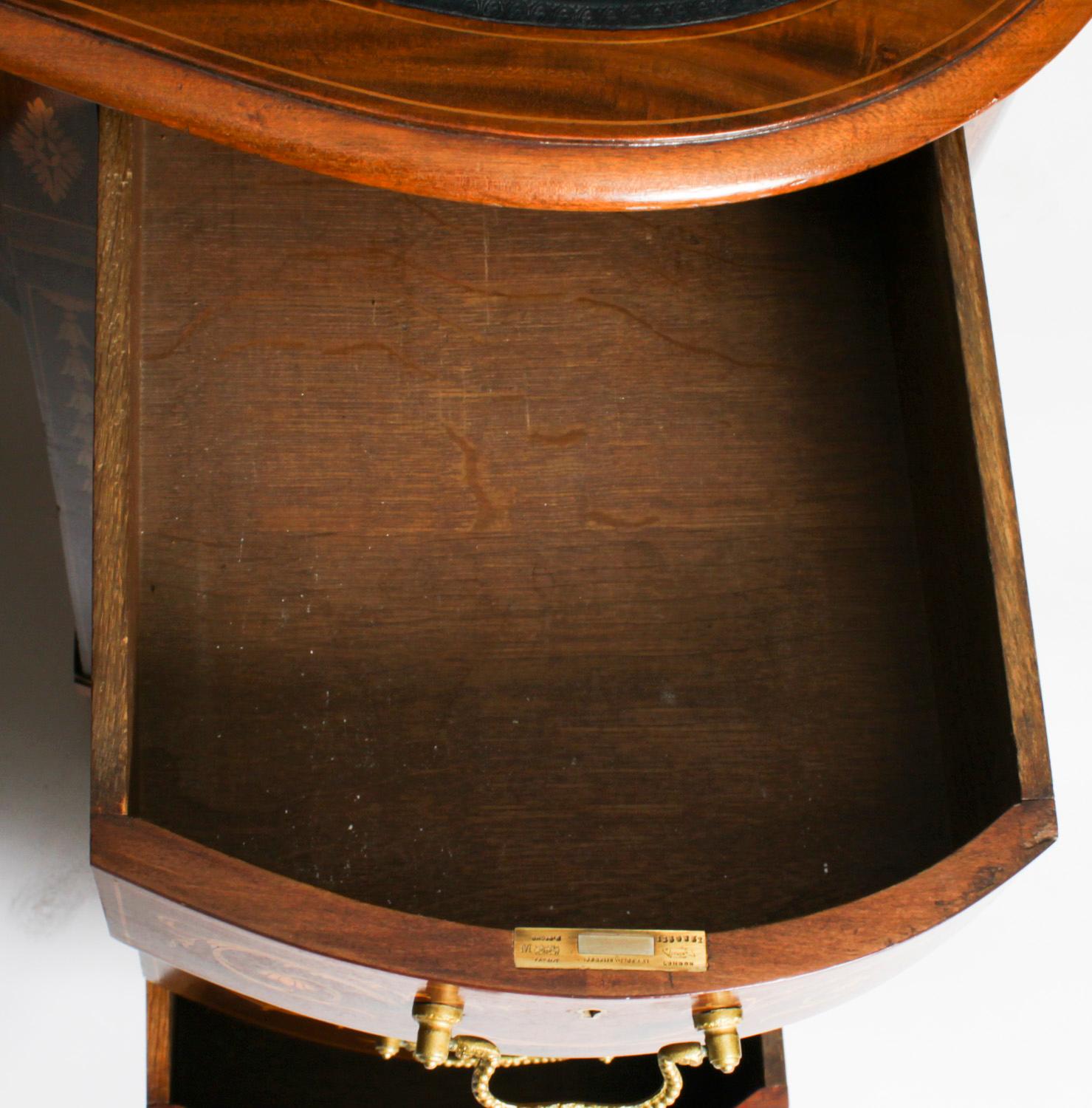 Antique Victorian Edwards & Roberts Inlaid Kidney Desk 19th Century 5