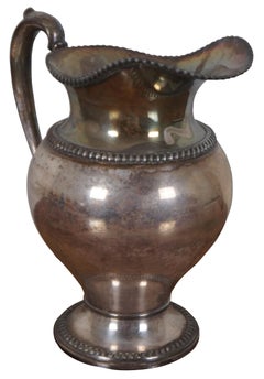 Antique Victorian EG Webster & Son Large Silver Plate Water Serving Pitcher