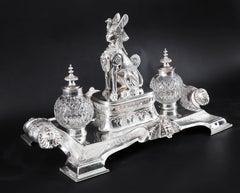 Encrier antique de style néo-égyptien victorien « Standish », XIXe siècle