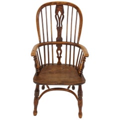 Antique Victorian Elm and Yew Windsor Armchair, Scotland 1830, B2282