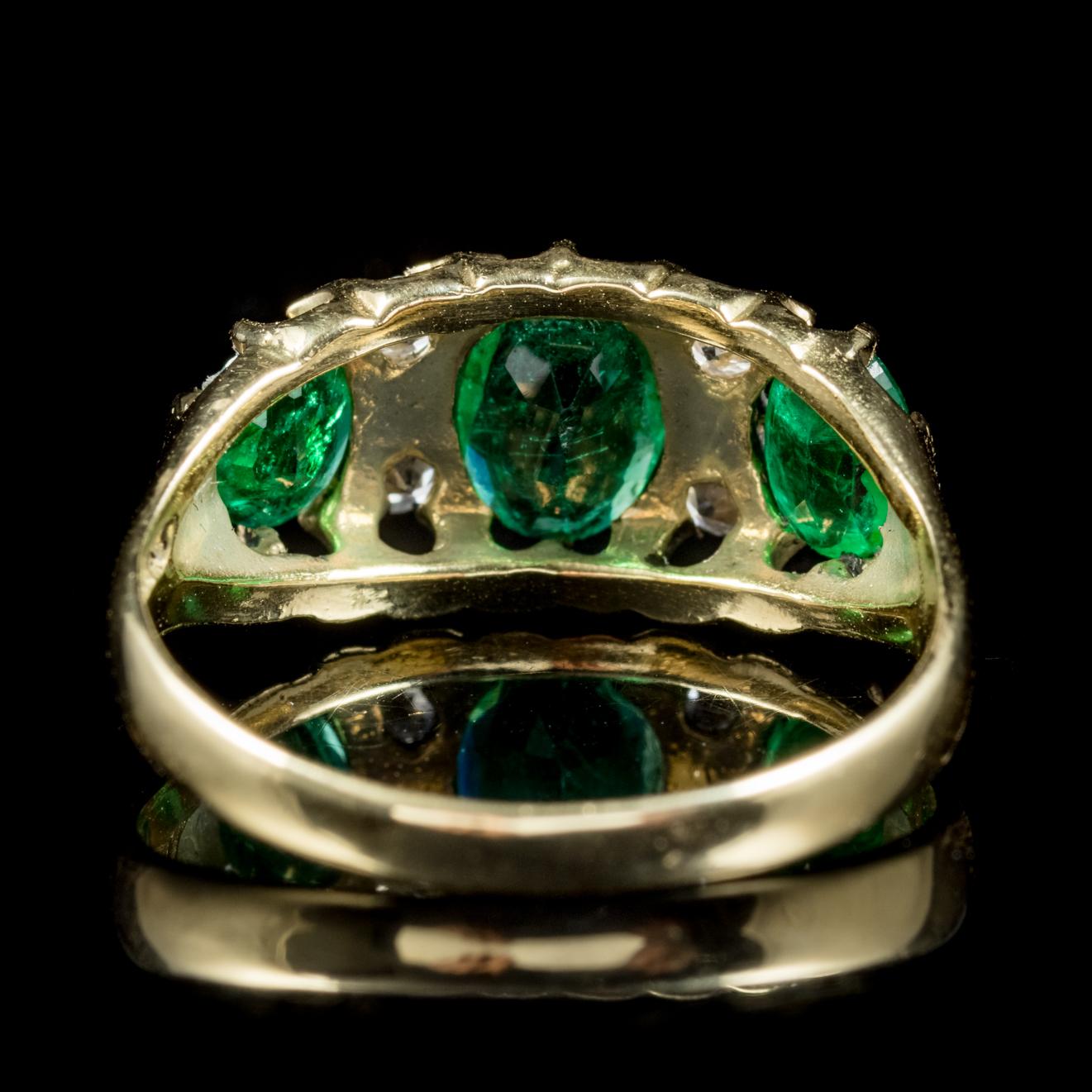 victorian emerald and diamond ring