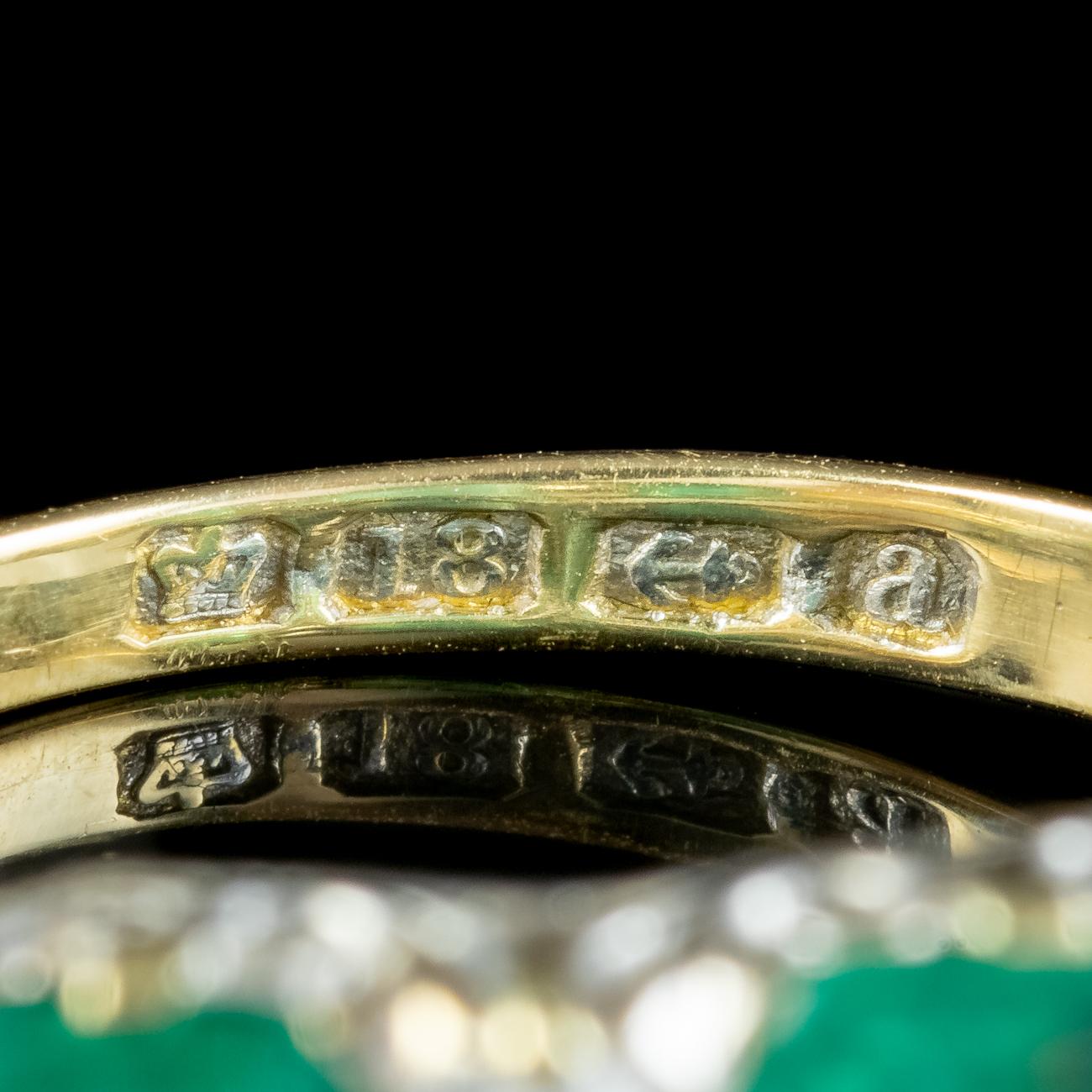 Antiker viktorianischer Smaragd-Diamant-Ring mit 3,07 Karat Smaragd, datiert 1900, zertifiziert Damen im Angebot