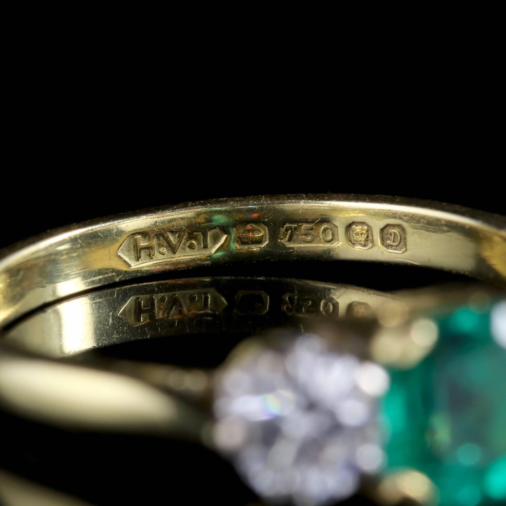 Women's Antique Victorian Emerald Ring Diamond Trilogy Ring, circa 1900