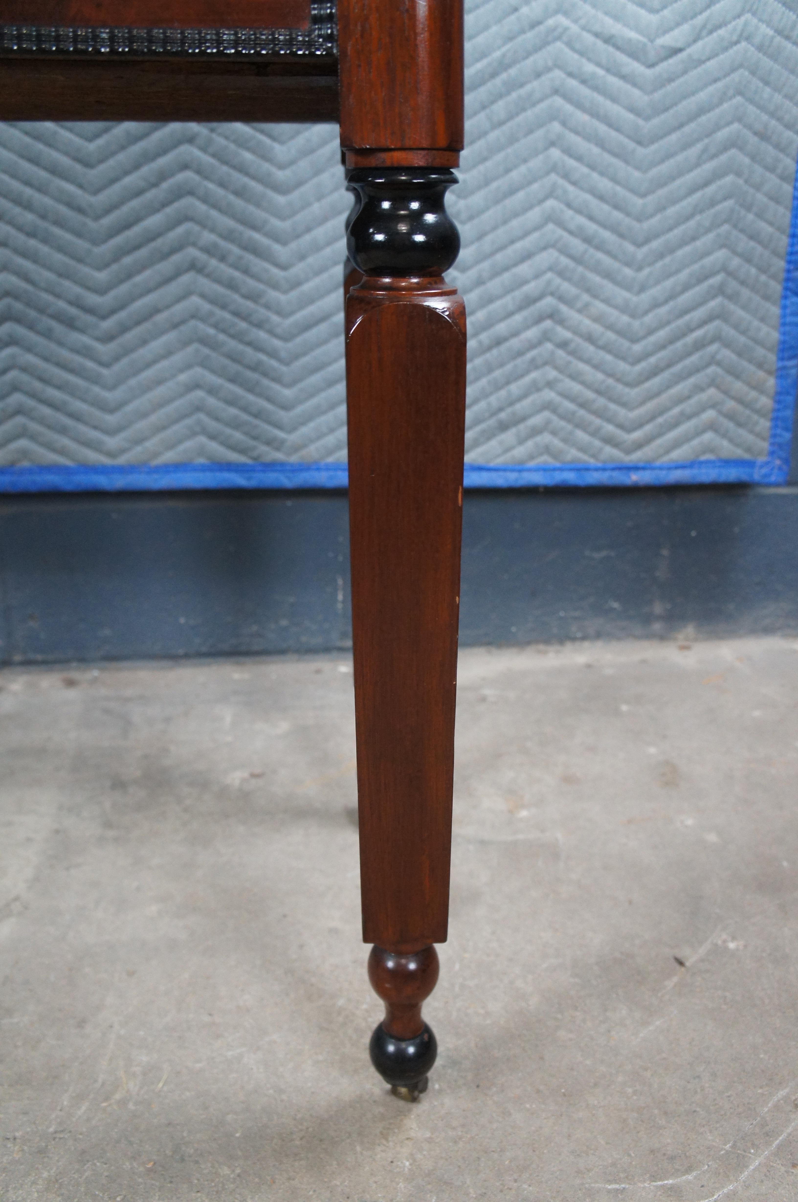 Antique Victorian Empire Ebonized Mahogany Flip Top Game Card Parlor Table For Sale 7