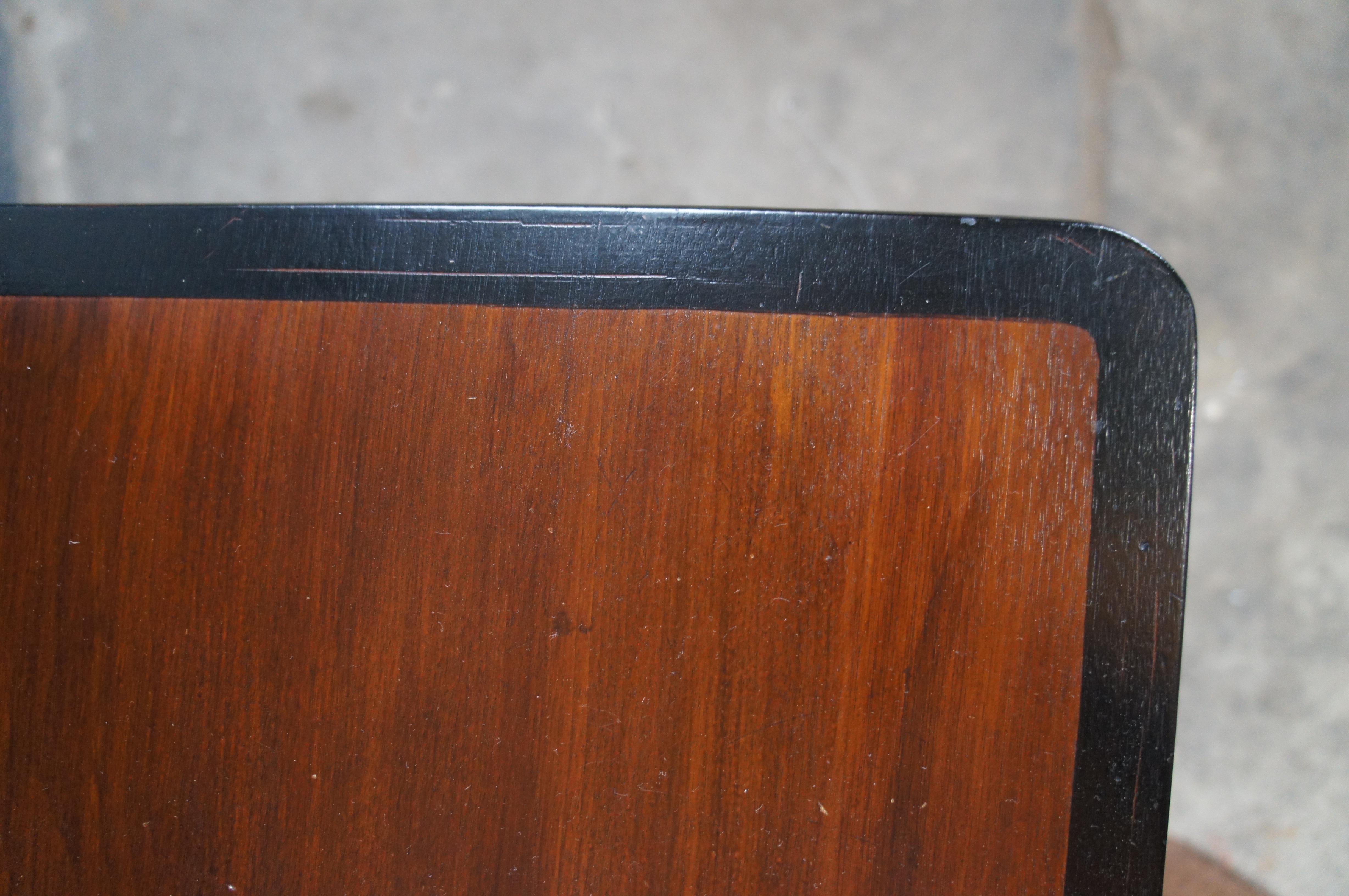 Antique Victorian Empire Ebonized Mahogany Flip Top Game Card Parlor Table For Sale 2