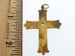 Antique Victorian Enamel Natural Pearl and Diamond Cross