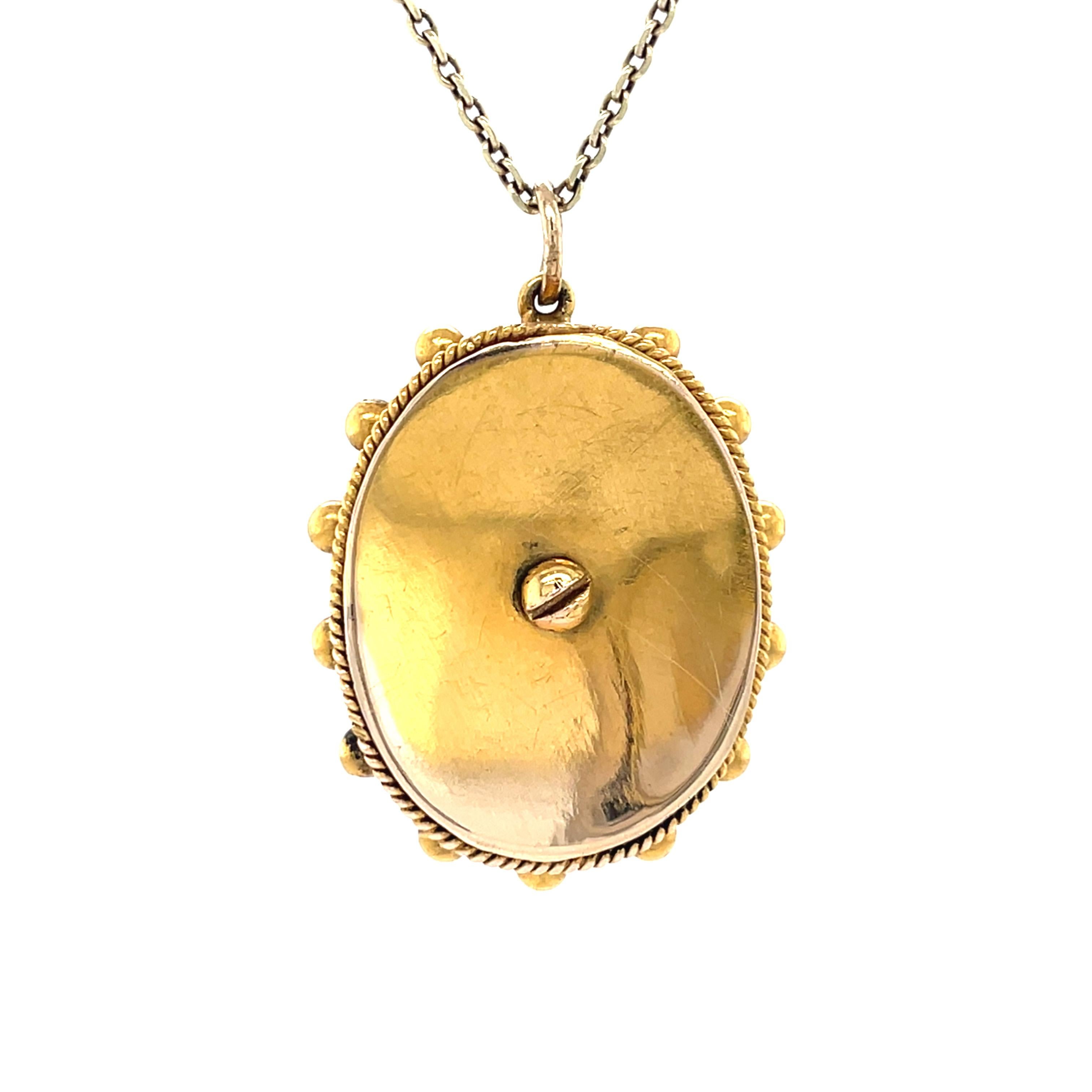 Taille rose Pendentif en or 9 carats avec perles étoilées et diamants taillés en rose, de style victorien ancien en vente