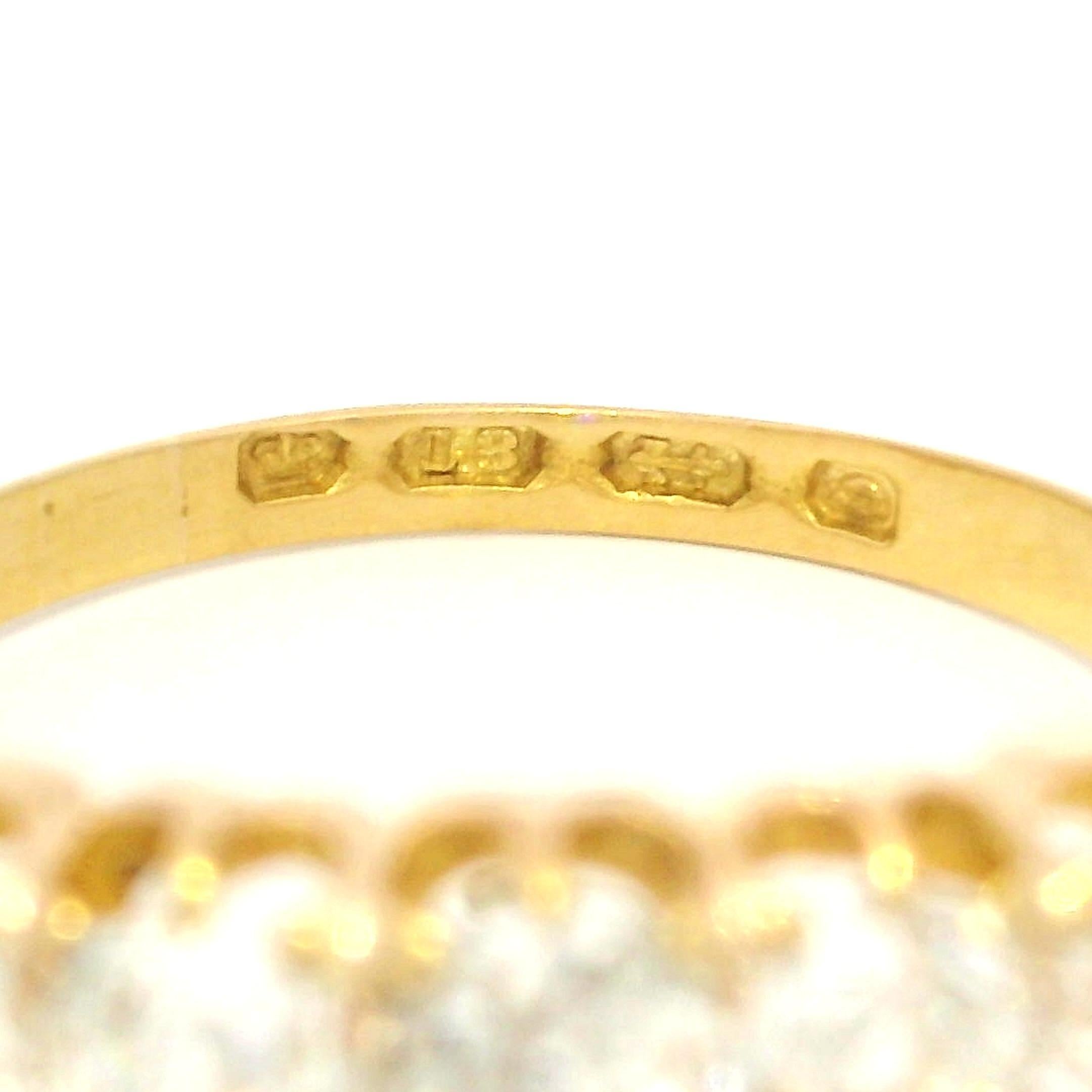 Antiguo anillo victoriano inglés de oro de 18 quilates de 1,7 quilates con 5 diamantes de la antigua mina en venta 4