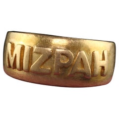 Antique Victorian English 18K Yellow Gold Mizpah Ring, Circa 1886