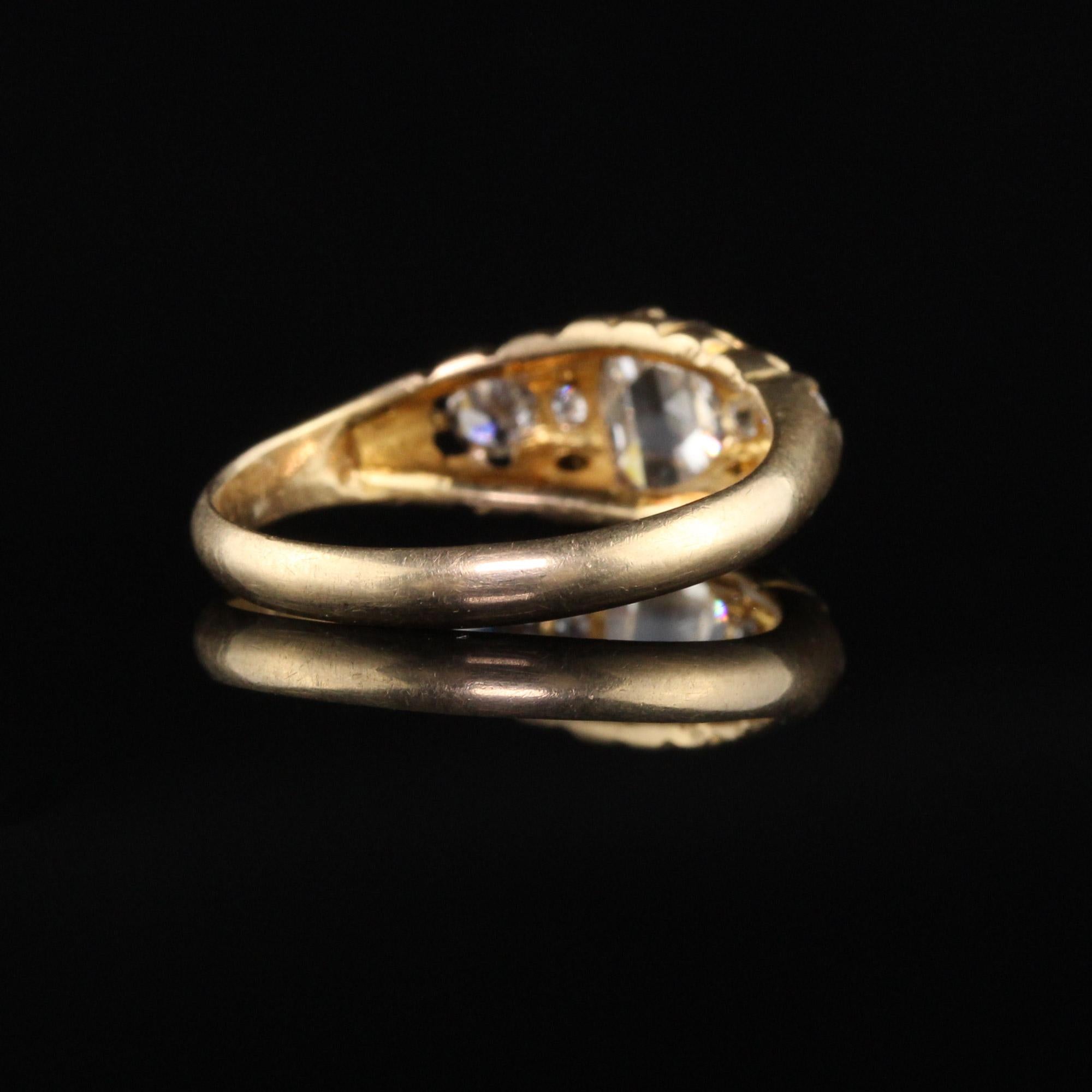 Women's or Men's Antique Victorian English 18 Karat Yellow Gold Rose Cut Diamond Engagement Ring