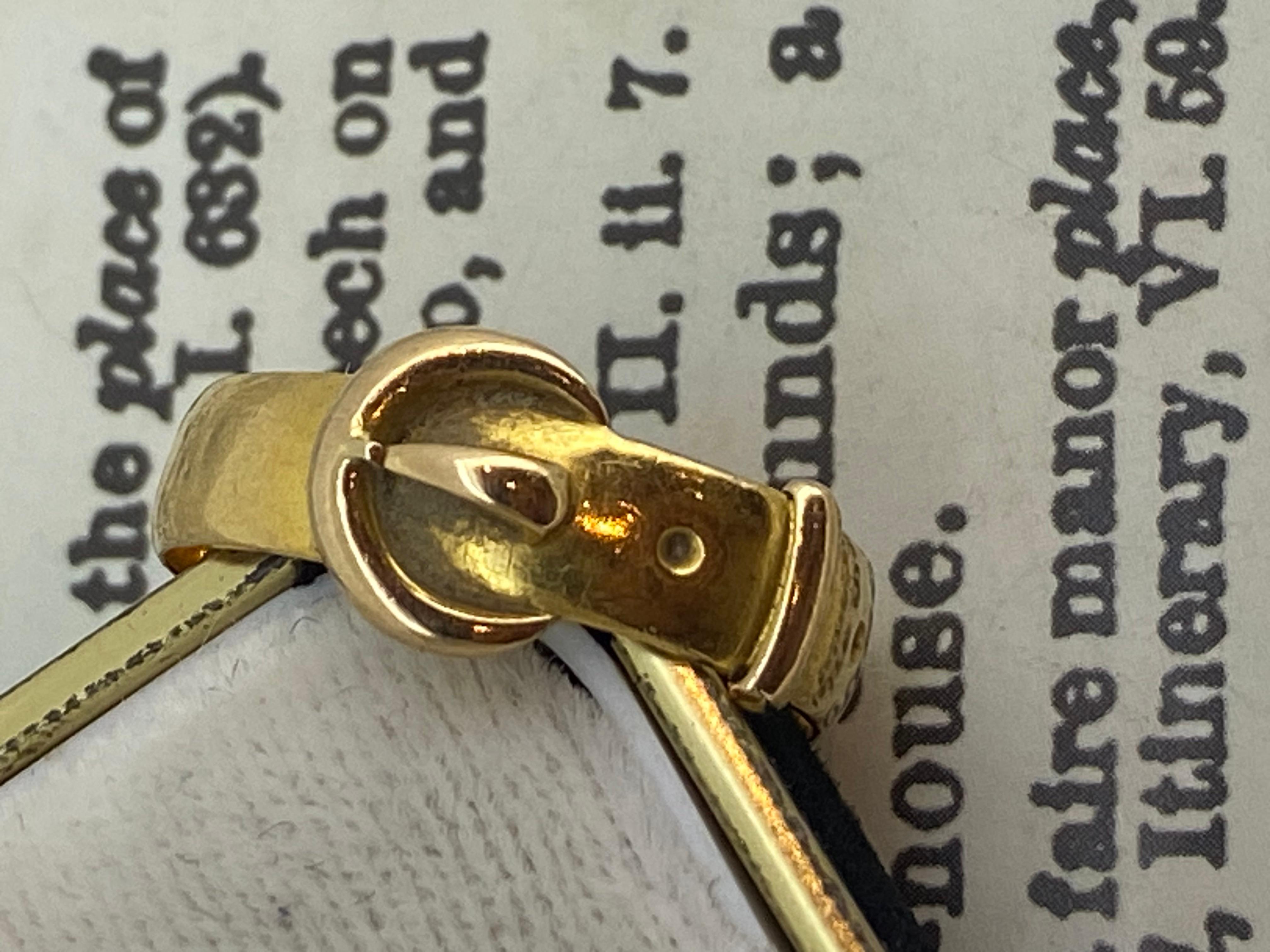 Women's or Men's Antique Victorian English 22K Yellow Gold Belt / Buckle Ring. Birmingham c1892. For Sale