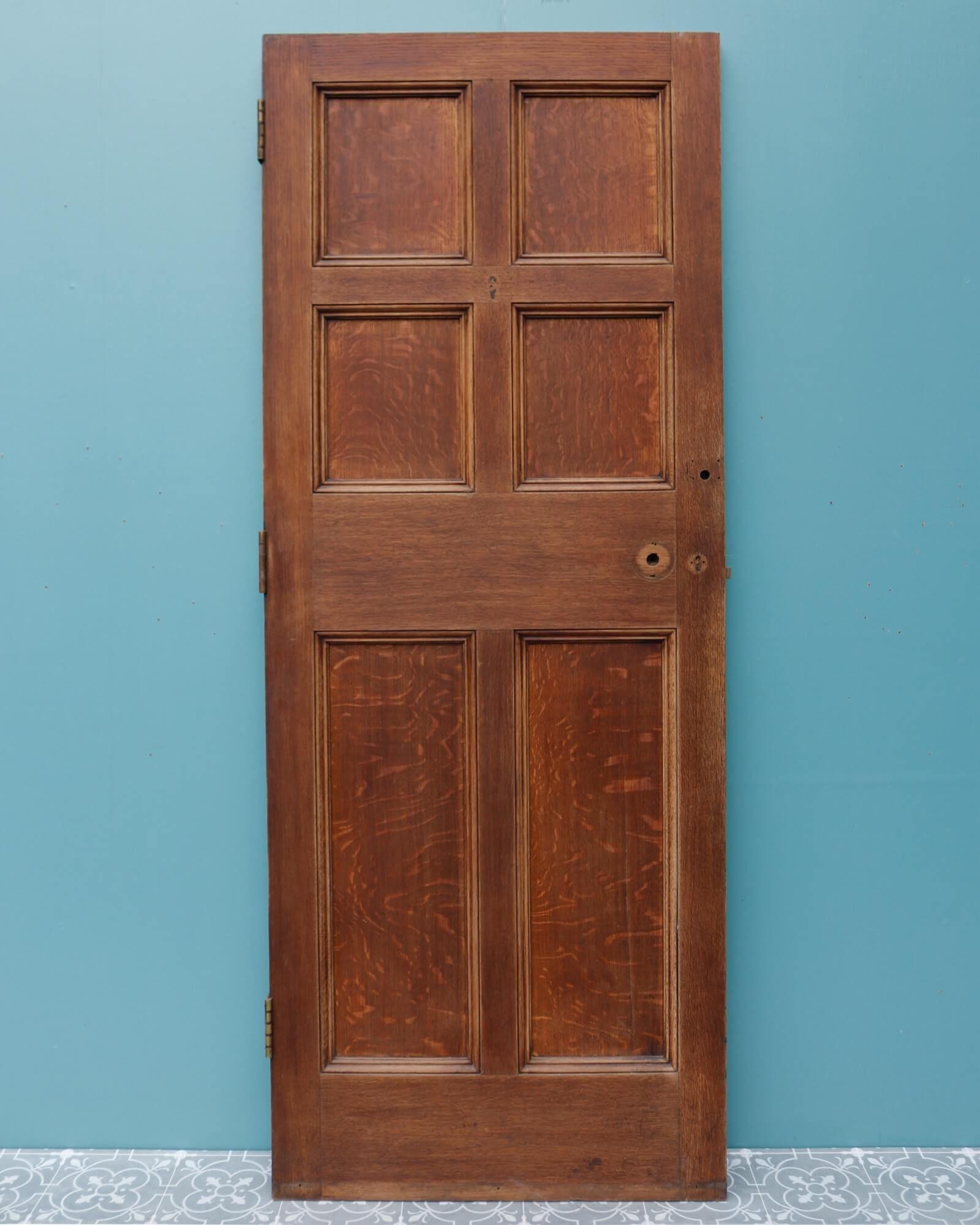 Antique Victorian English Oak Interior Door In Fair Condition In Wormelow, Herefordshire