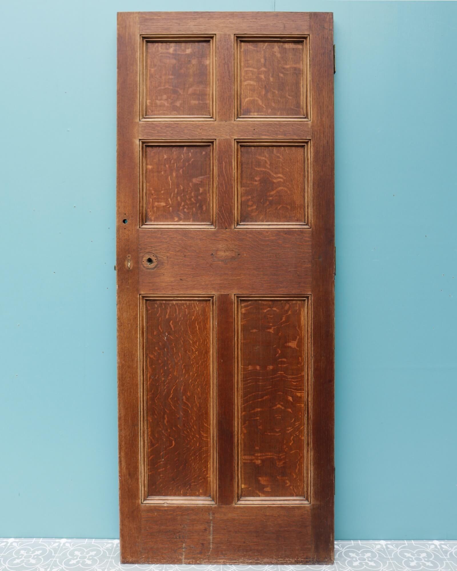 19th Century Antique Victorian English Oak Interior Door
