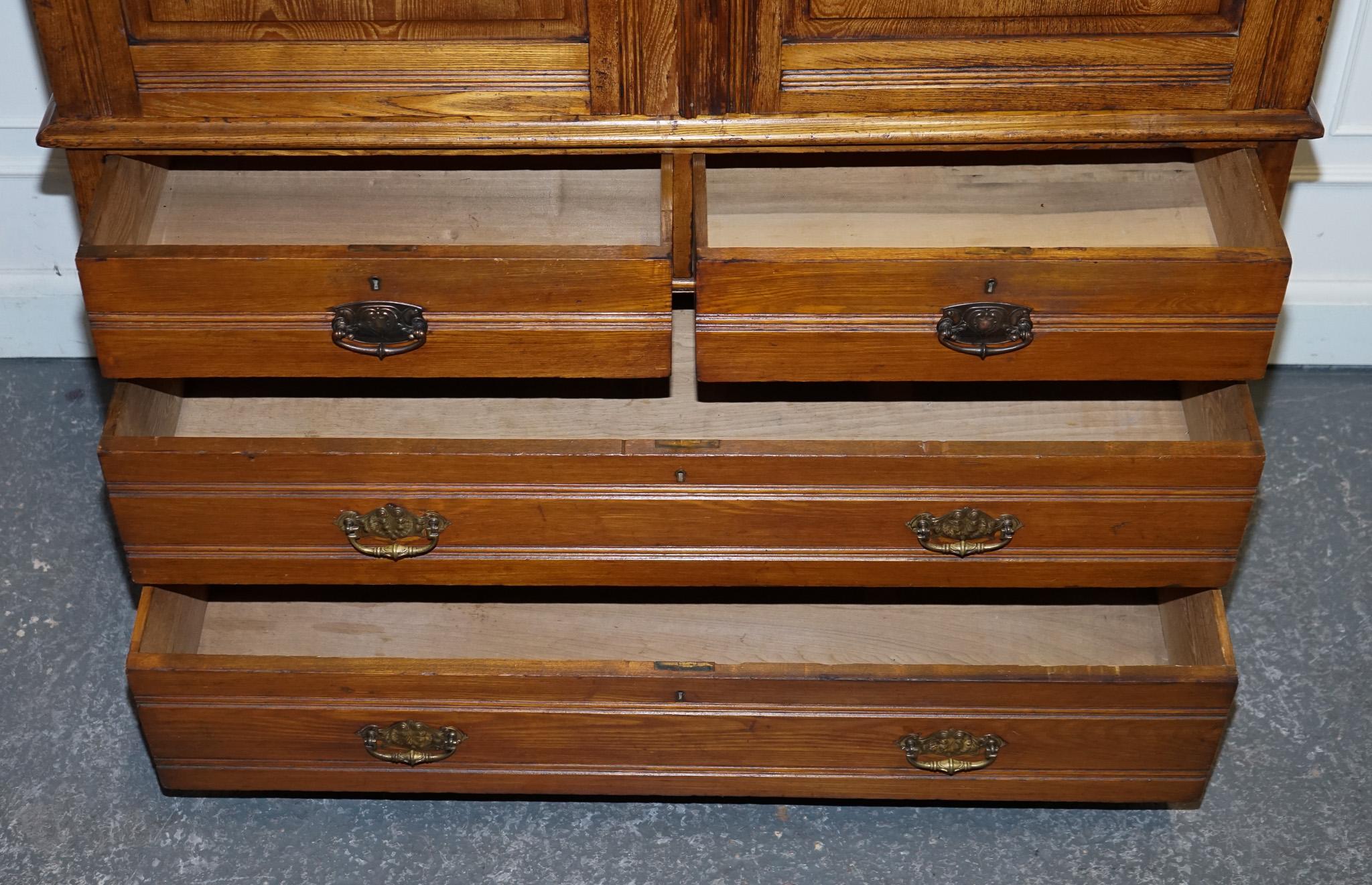 ARMARIO DE PRENSA CON CUATRO CAJONES EN ROBLE INGLÉS VICTORIANO ANTiQUE en venta 5