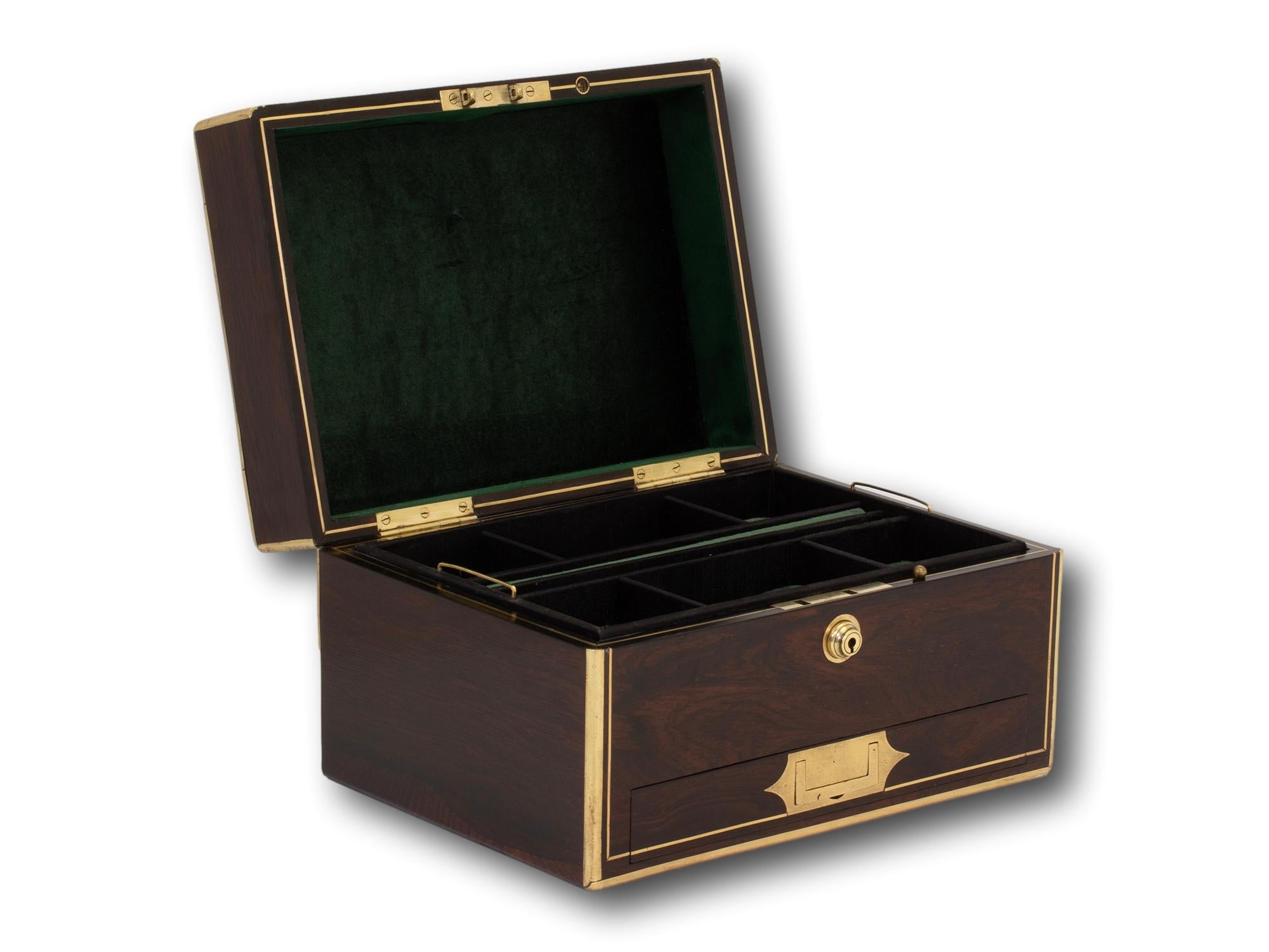 Antique Victorian English Rosewood Jewellery Box For Sale 5