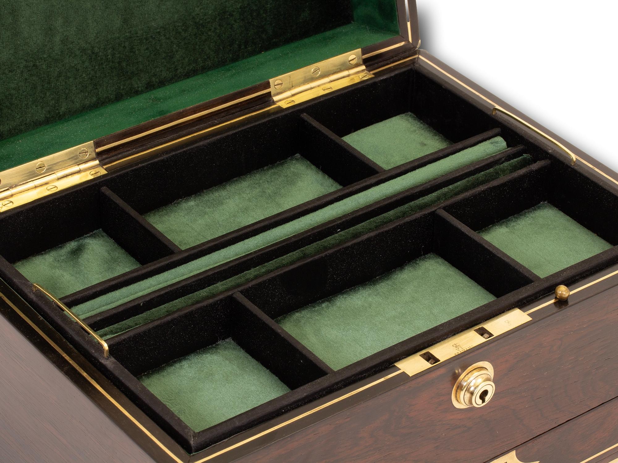 Antique Victorian English Rosewood Jewellery Box For Sale 6