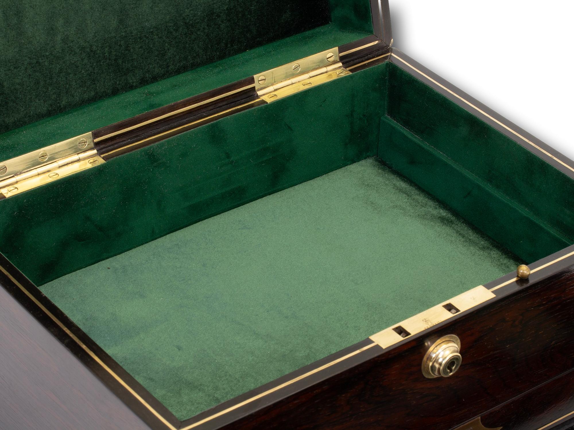 Antique Victorian English Rosewood Jewellery Box For Sale 7