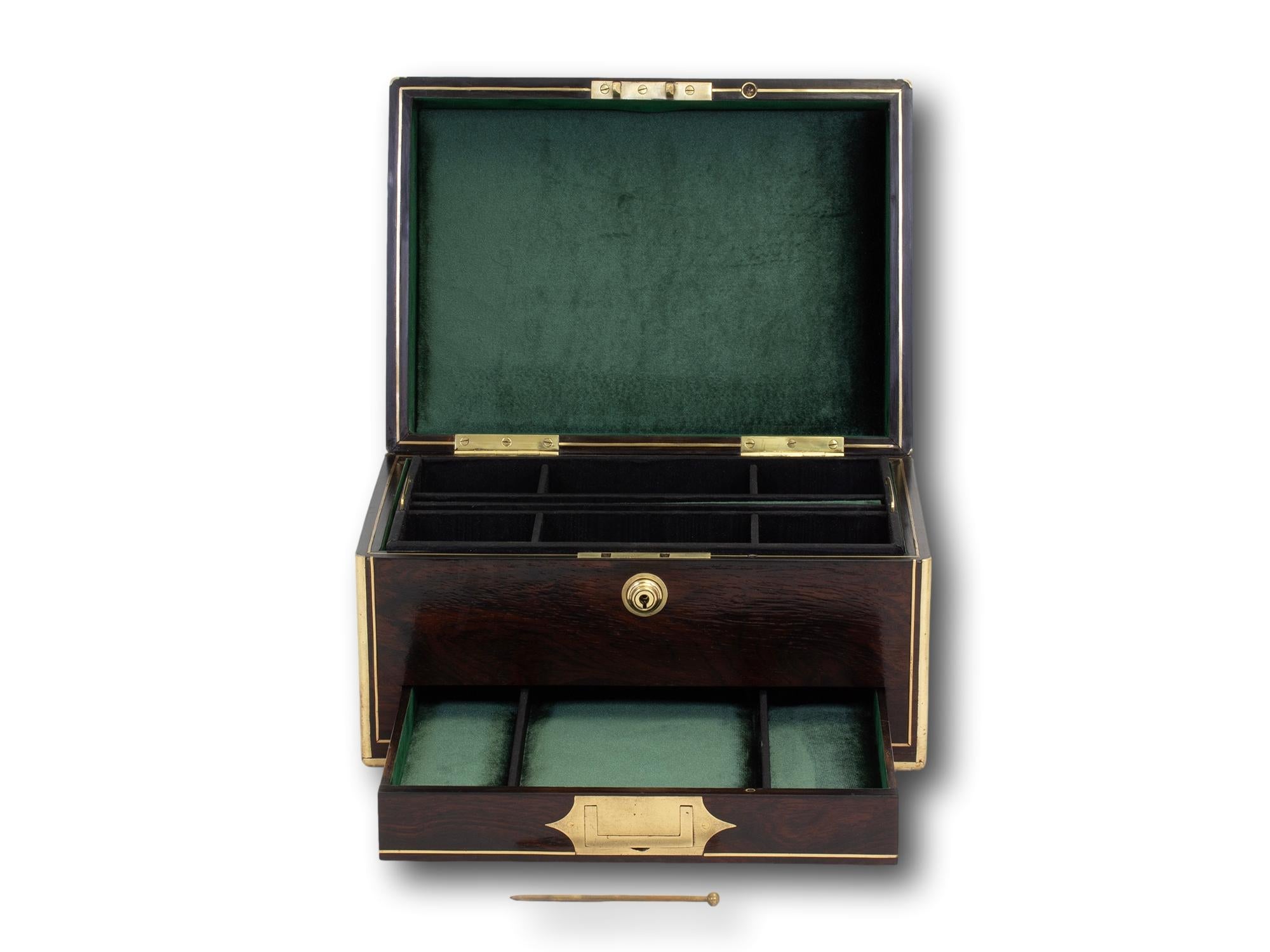 Antique Victorian English Rosewood Jewellery Box For Sale 8