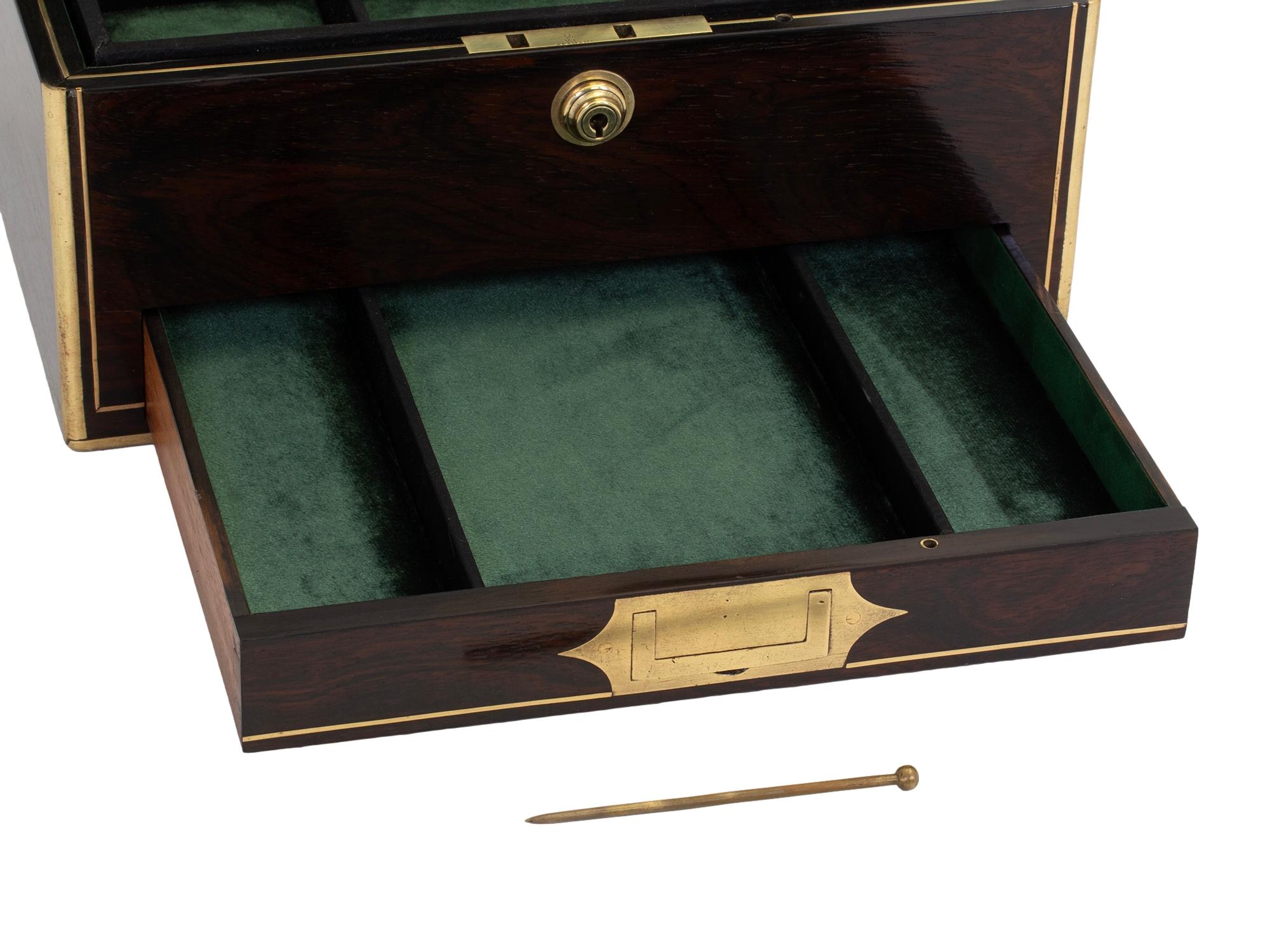 Antique Victorian English Rosewood Jewellery Box For Sale 9